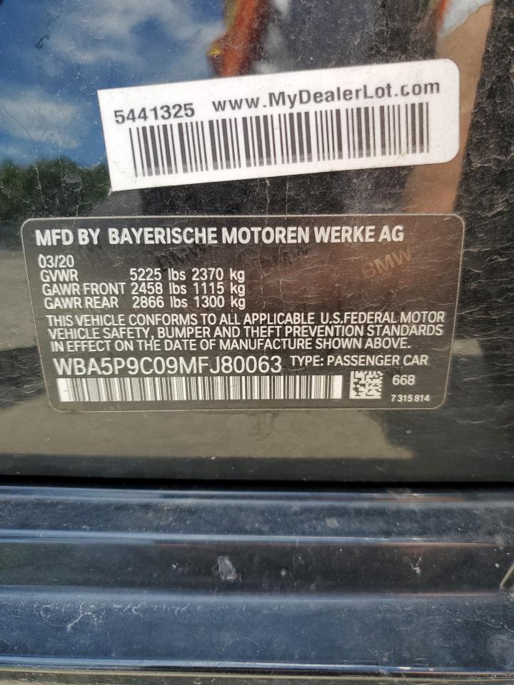 2021 Bmw 330xe    Black vin: WBA5P9C09MFJ80063