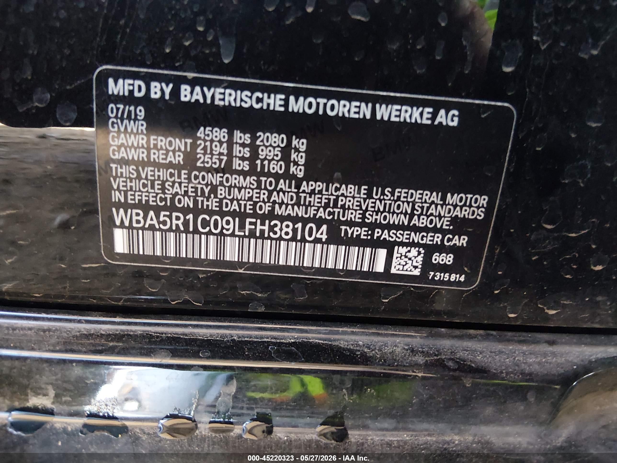 2020 Bmw 330i   Black vin: WBA5R1C09LFH38104