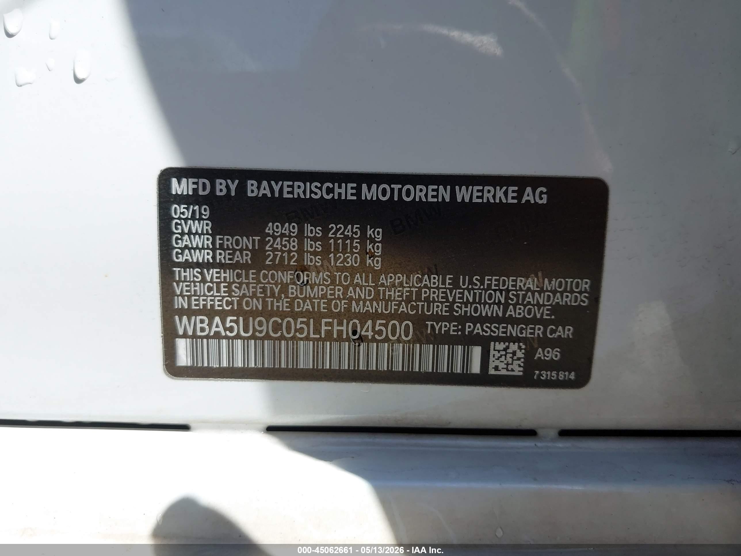 2020 Bmw M340i M340i Xdrive White vin: WBA5U9C05LFH04500