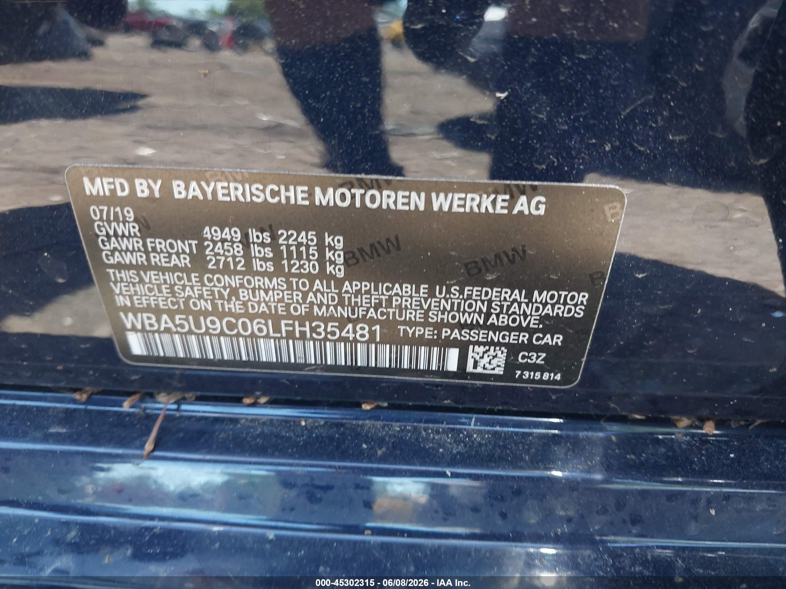 2020 Bmw M340i M340i Xdrive Blue vin: WBA5U9C06LFH35481