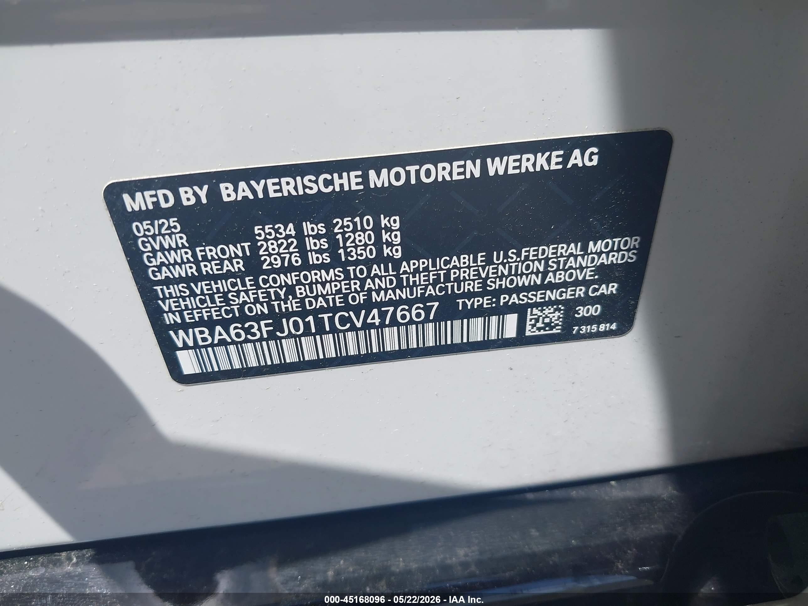 2026 Bmw 540i Xdrive White vin: WBA63FJ01TCV47667