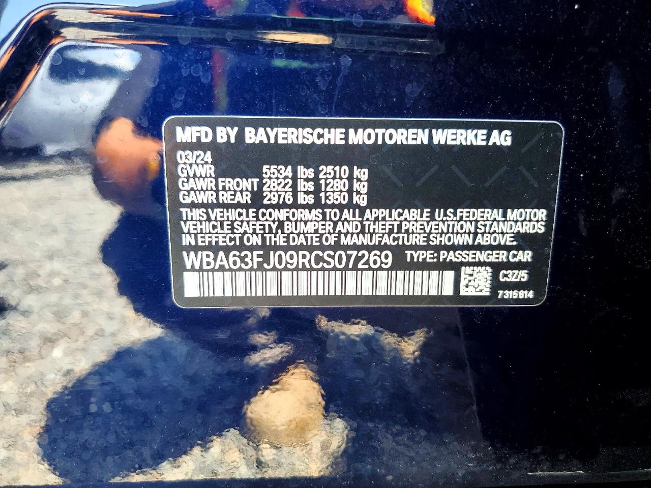 2024 Bmw 540 Xi Blue vin: WBA63FJ09RCS07269
