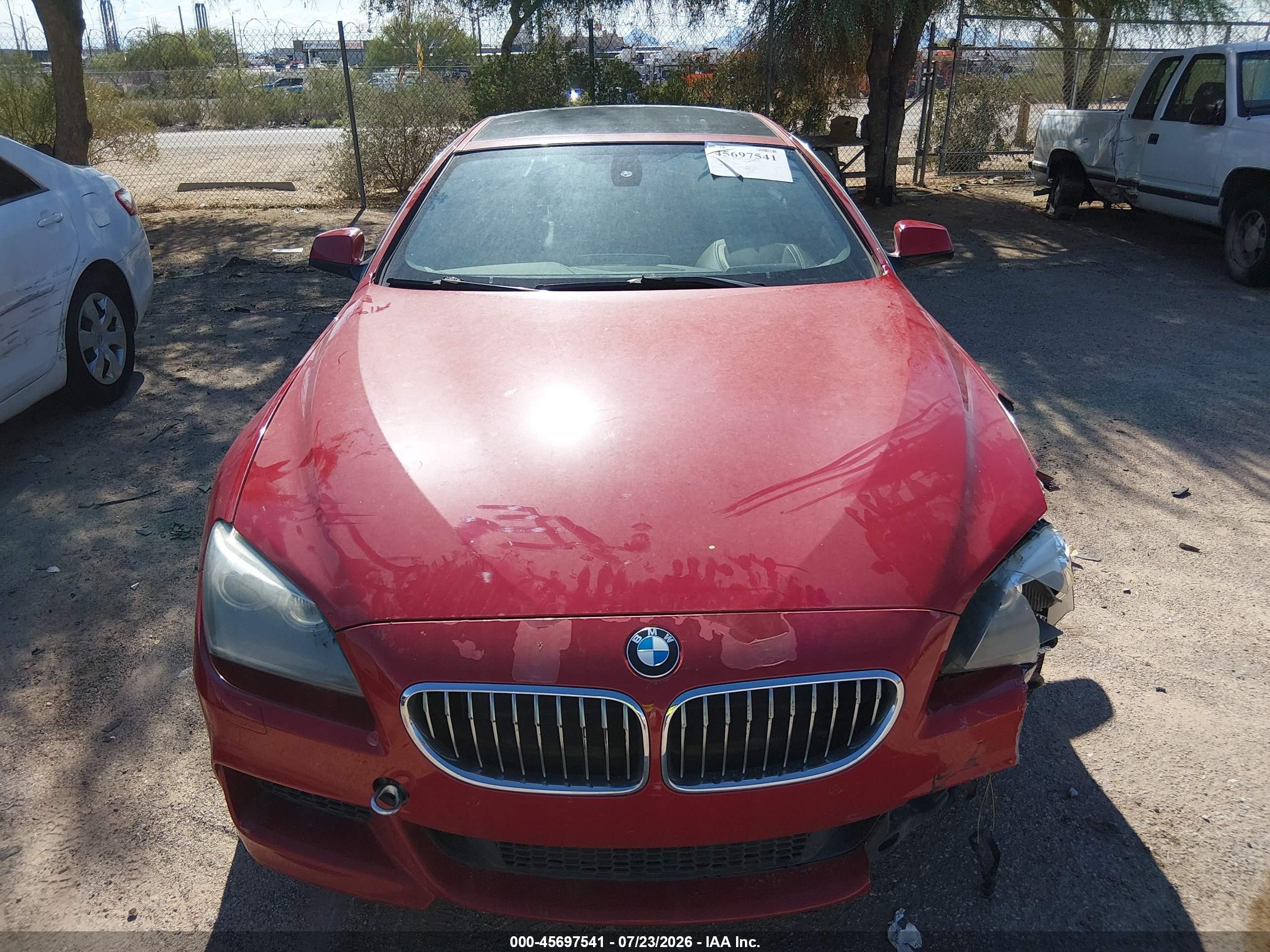 2013 Bmw 640i Gran Coupe Red vin: WBA6A0C58DDF14238