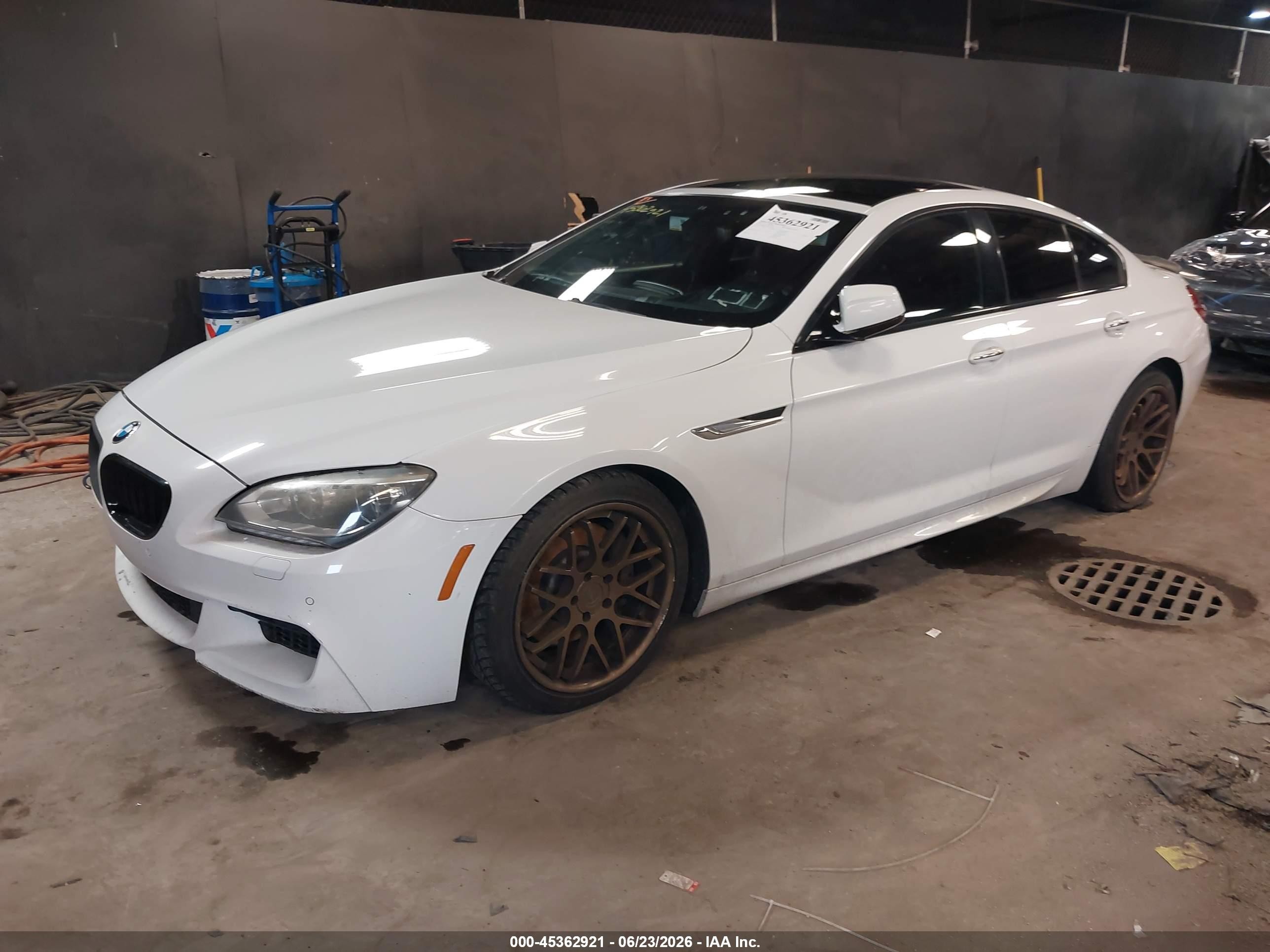 2015 Bmw 640i Gran Coupe   White vin: WBA6A0C5XFD318608