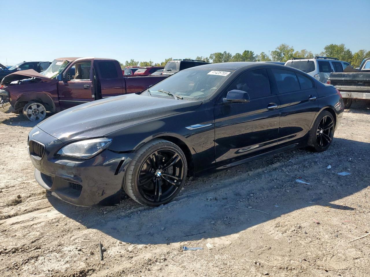 2015 Bmw 650 I Gran Coupe Black vin: WBA6B2C52FD798961