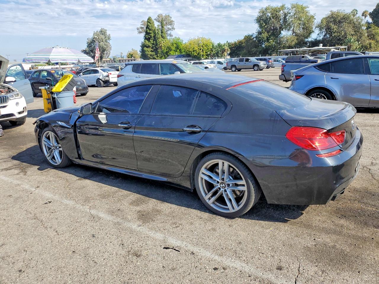 2015 Bmw 650 I Gran Coupe Black vin: WBA6B2C52FD799074