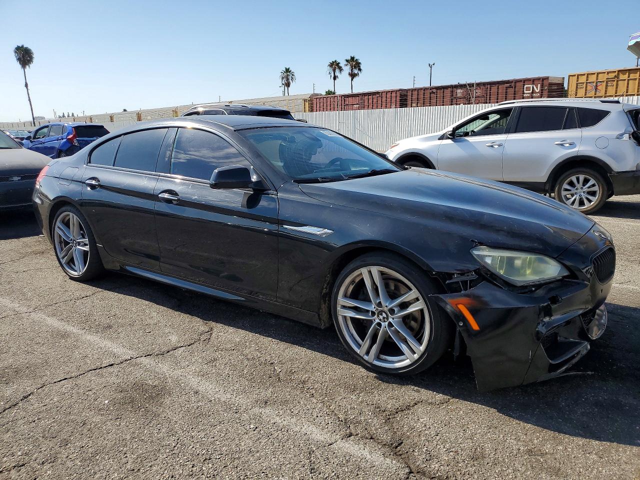 2015 Bmw 650 I Gran Coupe Black vin: WBA6B2C52FD799074