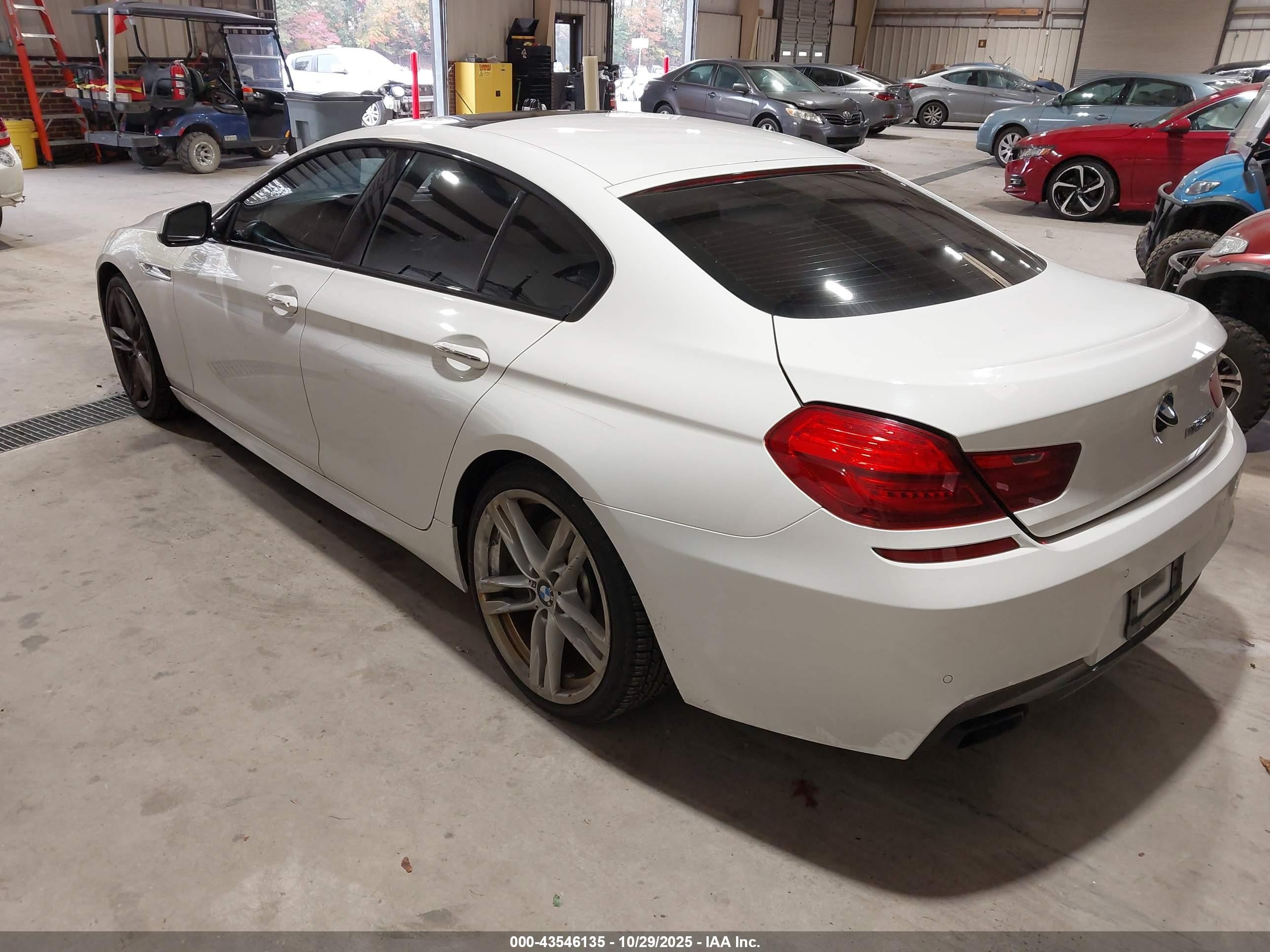 2014 Bmw 650i Gran Coupe White vin: WBA6B2C58ED129009