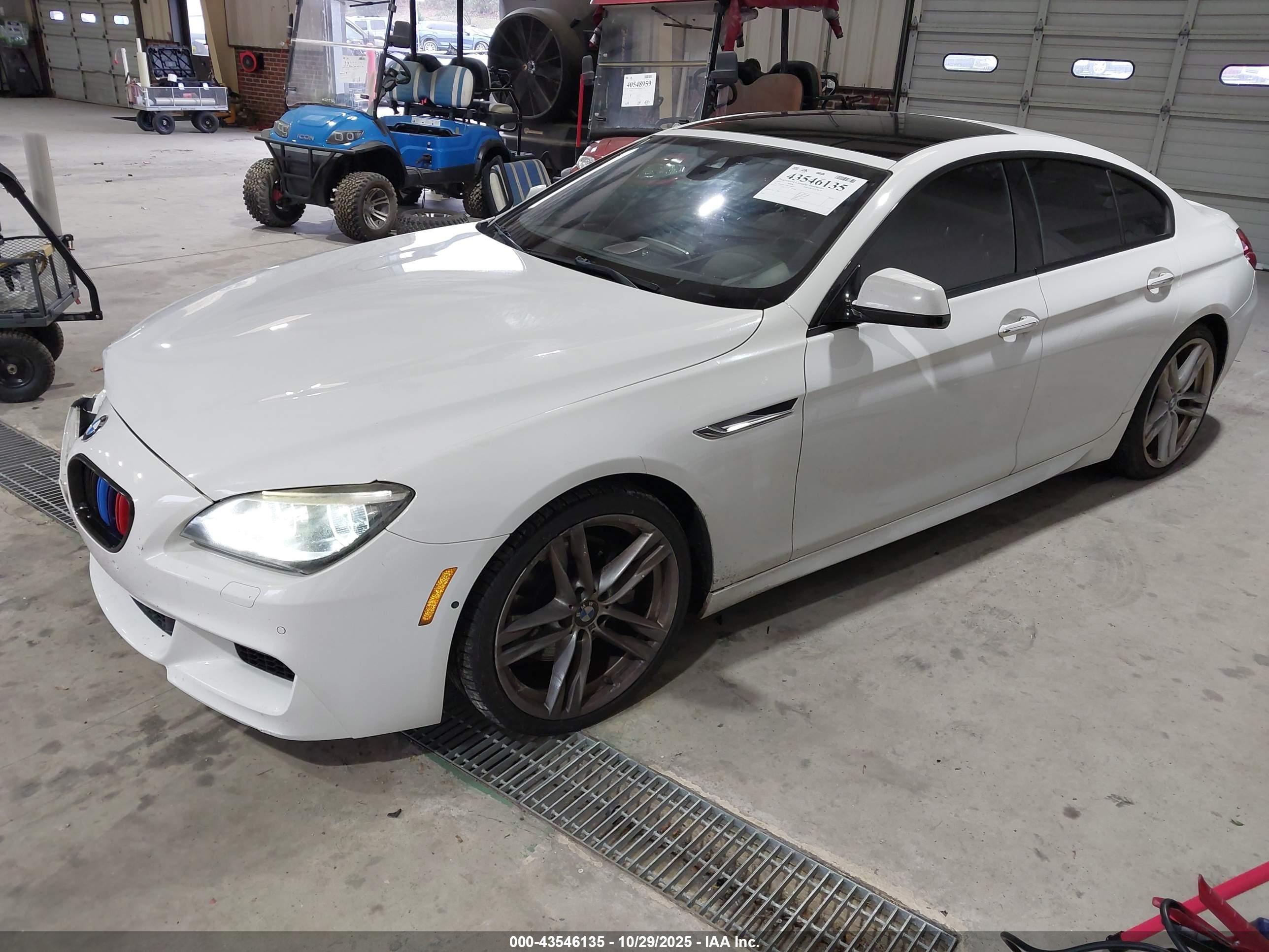 2014 Bmw 650i Gran Coupe White vin: WBA6B2C58ED129009