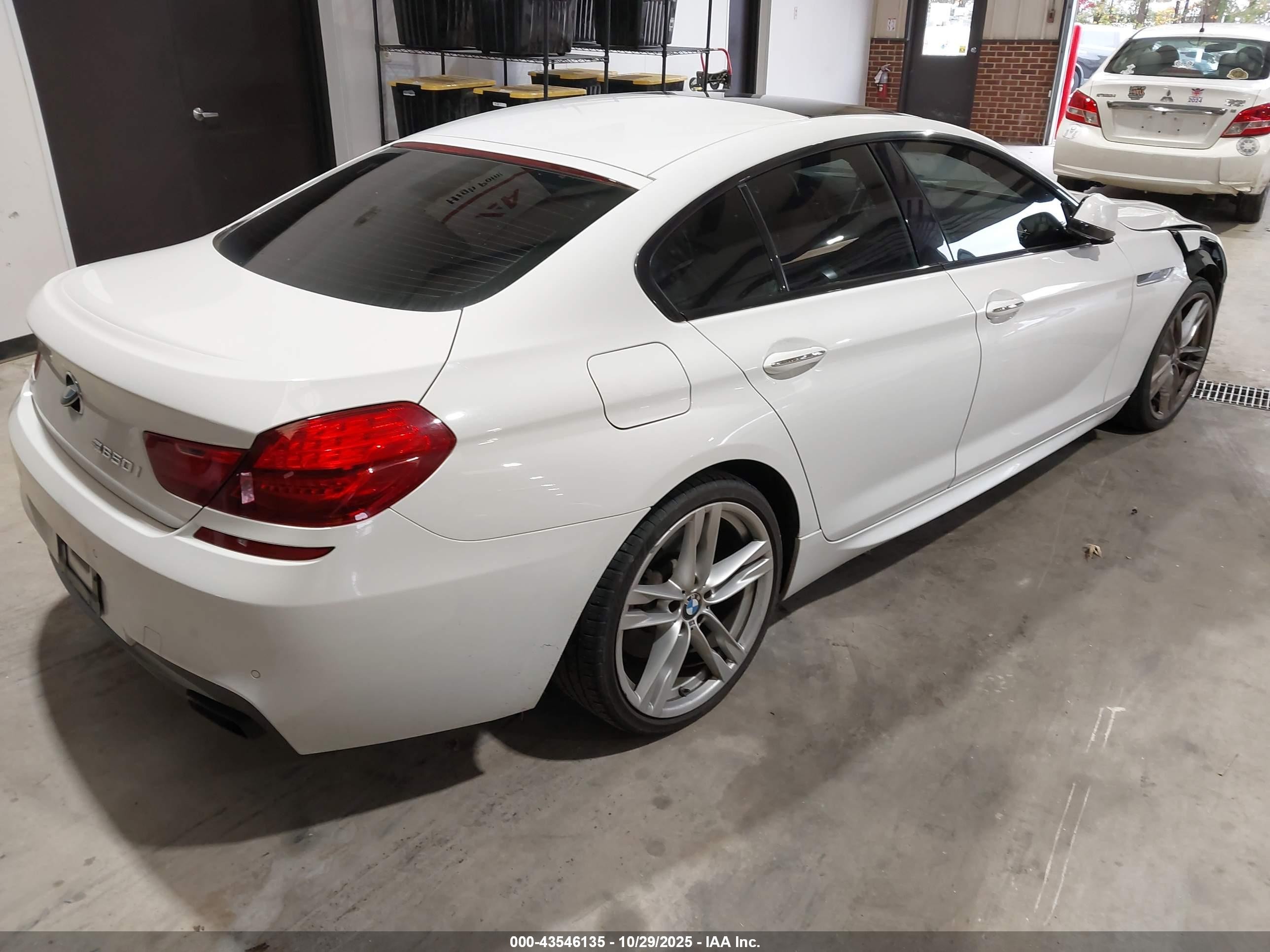 2014 Bmw 650i Gran Coupe White vin: WBA6B2C58ED129009