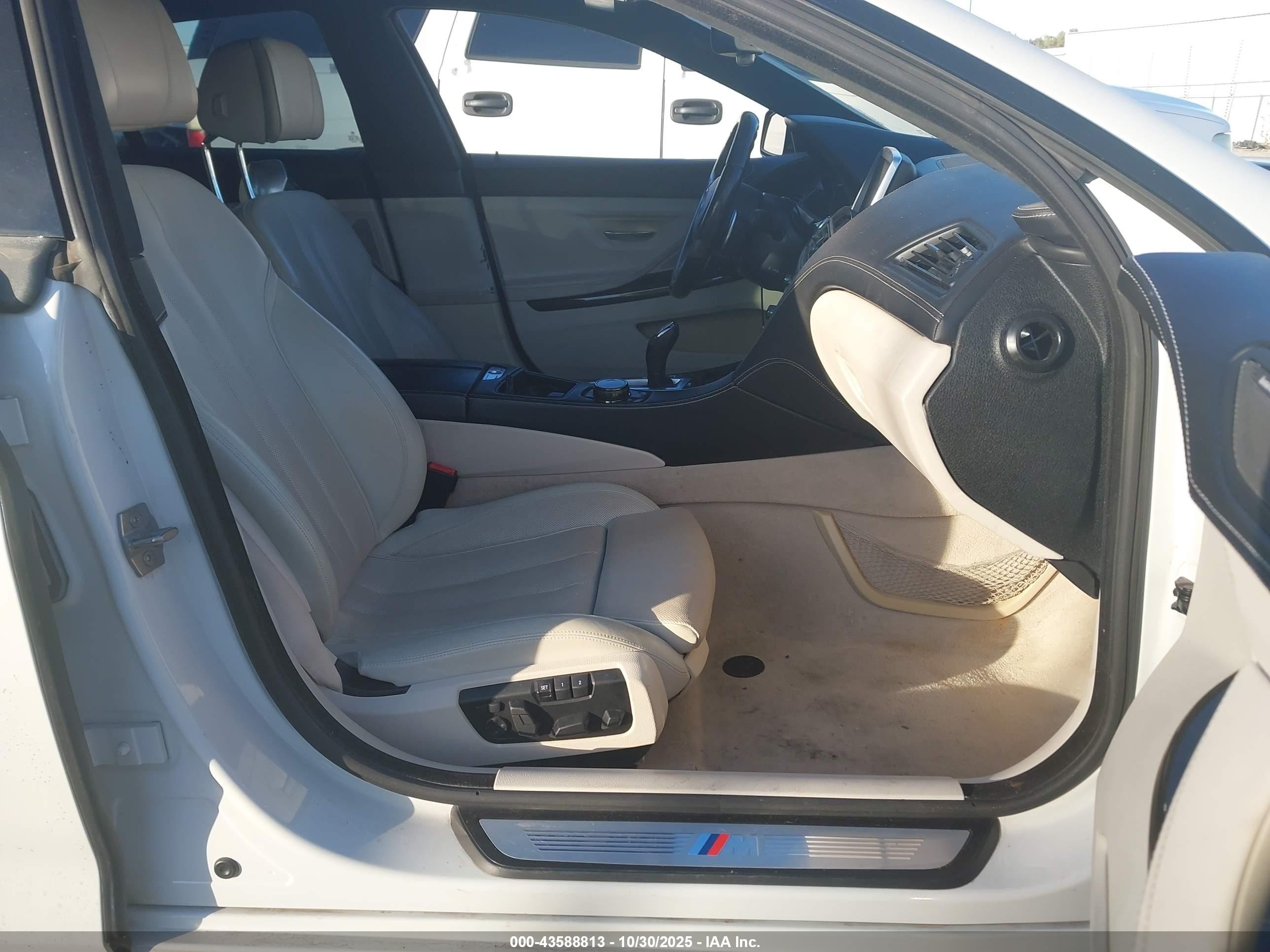2015 Bmw 650i Gran Coupe   White vin: WBA6B2C58FGB99239