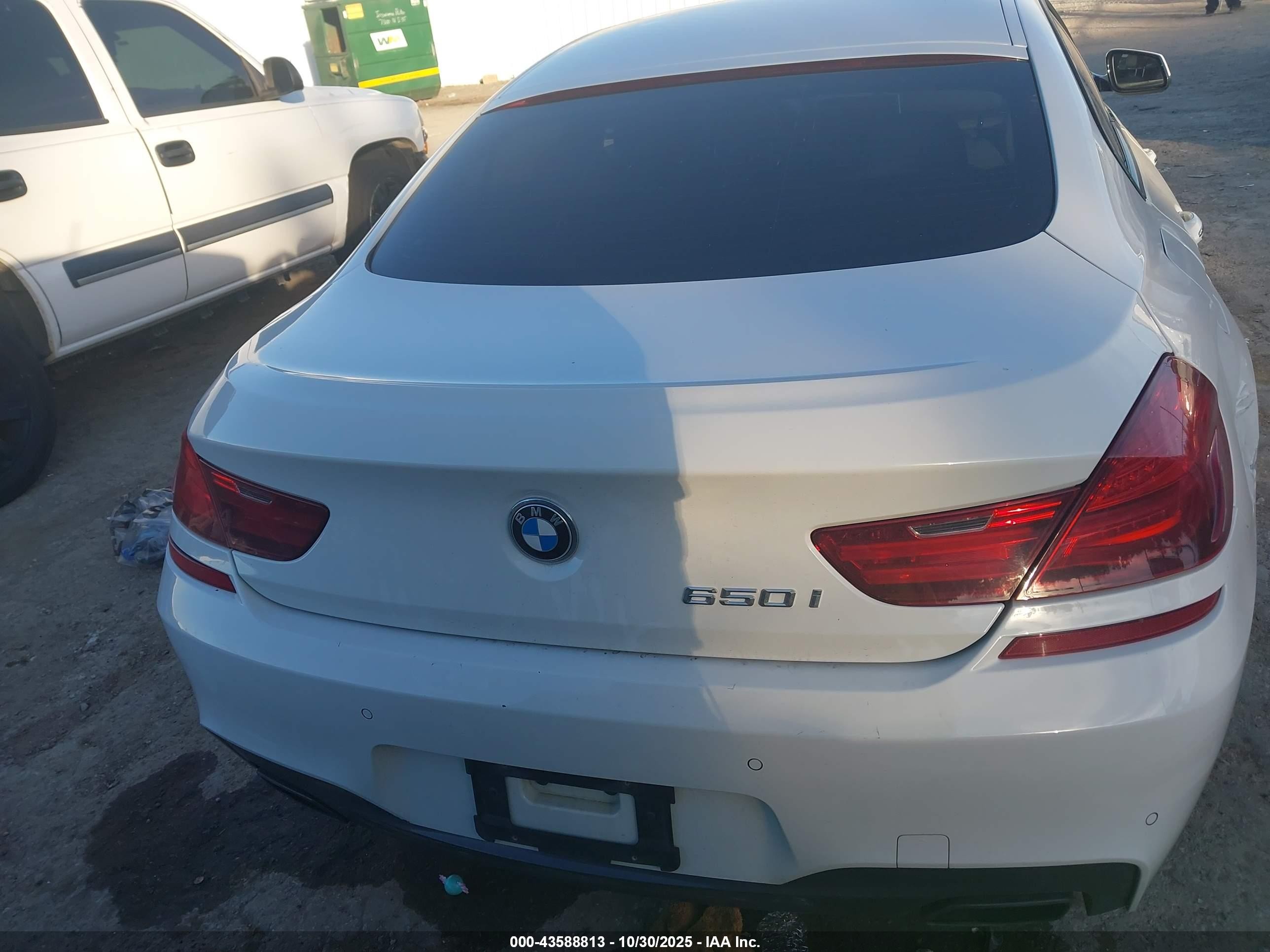 2015 Bmw 650i Gran Coupe   White vin: WBA6B2C58FGB99239