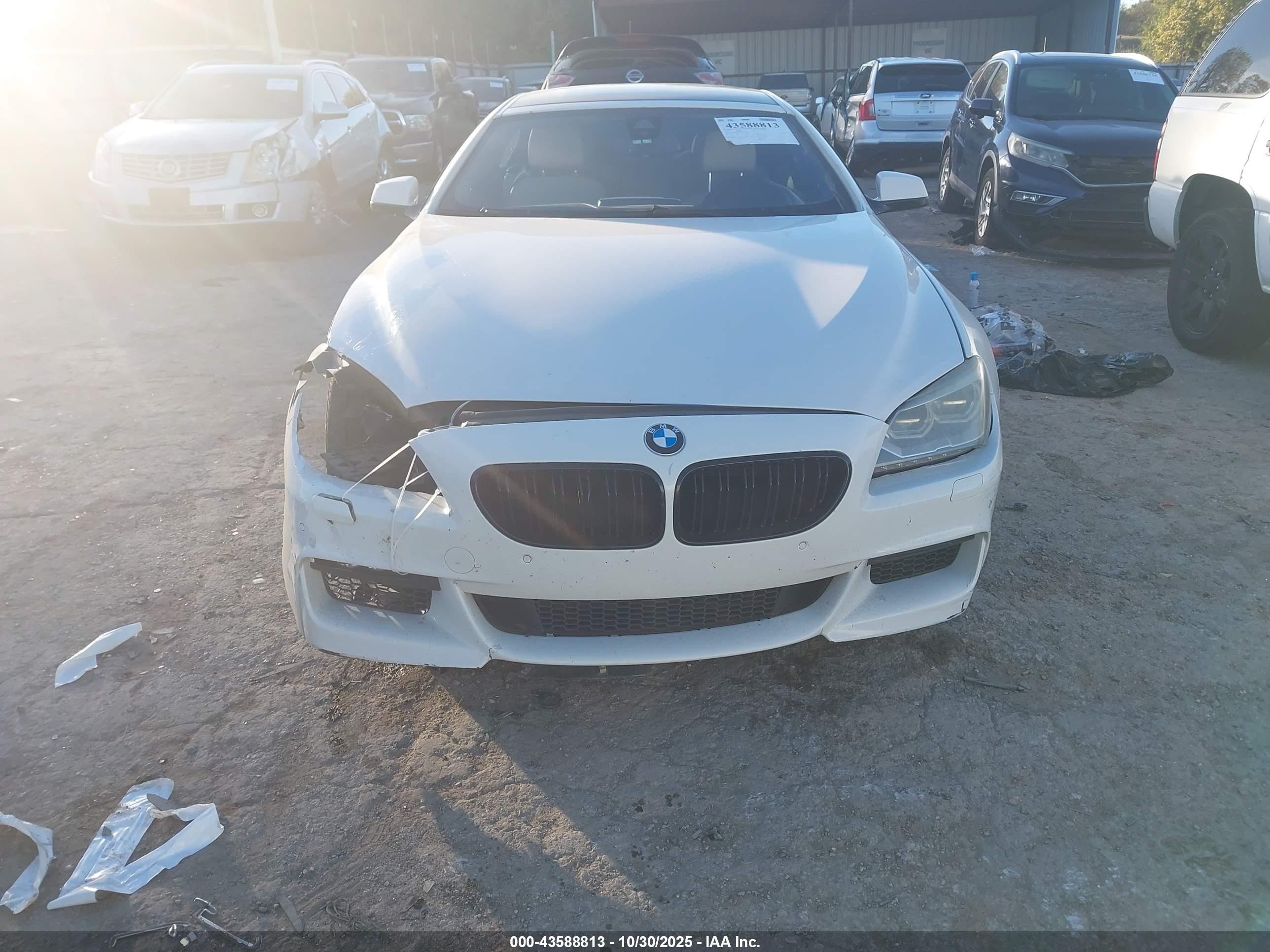 2015 Bmw 650i Gran Coupe   White vin: WBA6B2C58FGB99239
