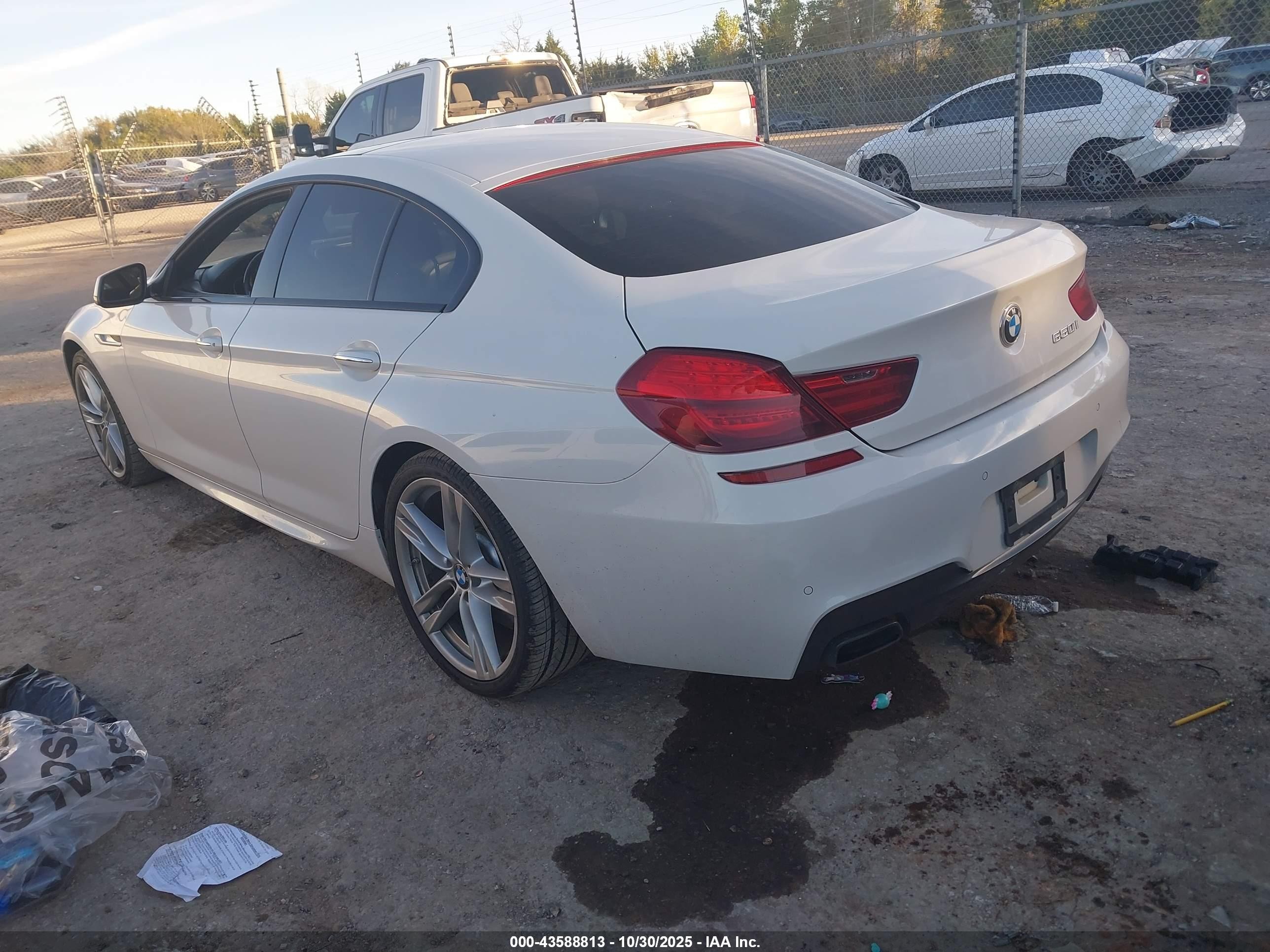 2015 Bmw 650i Gran Coupe   White vin: WBA6B2C58FGB99239