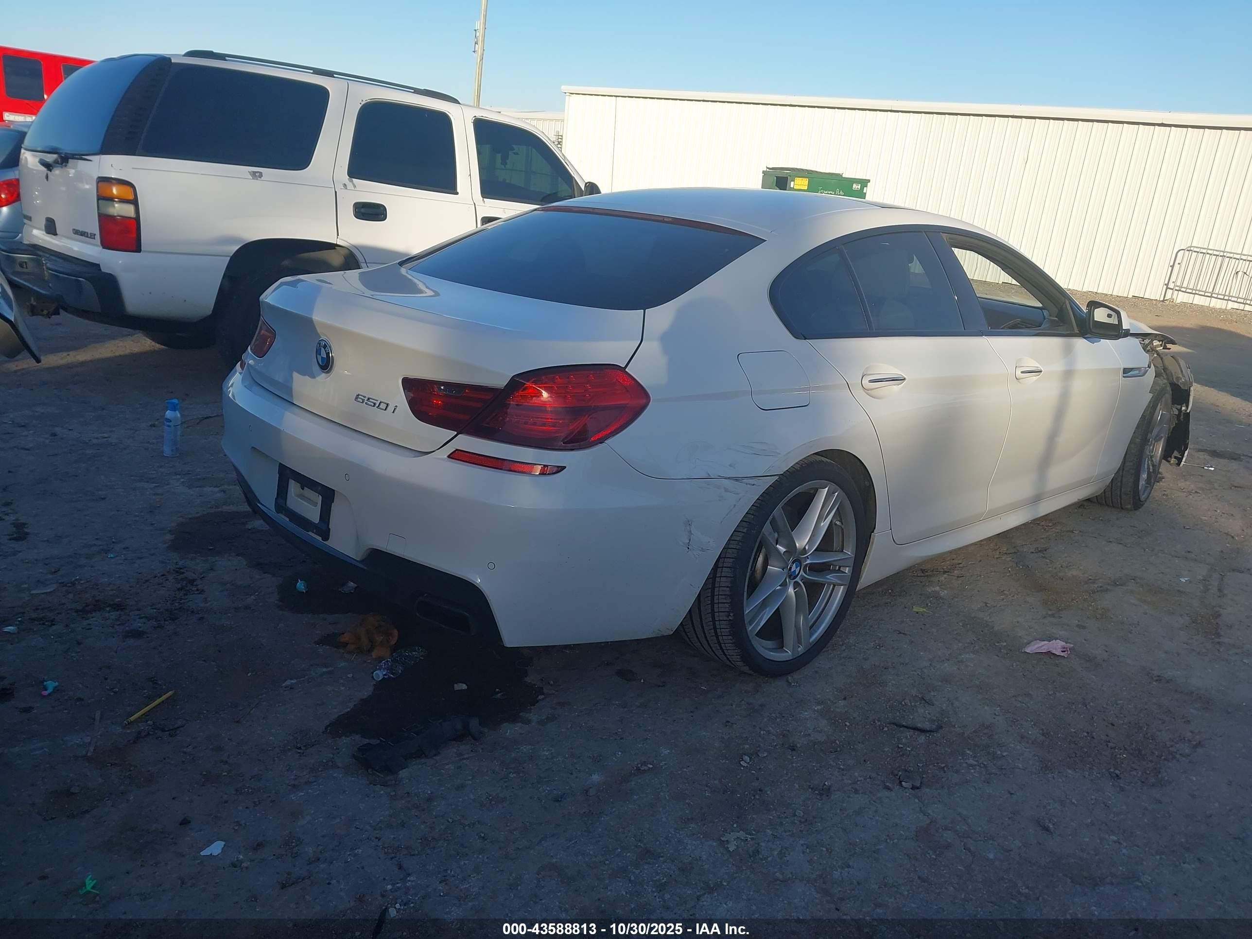 2015 Bmw 650i Gran Coupe   White vin: WBA6B2C58FGB99239