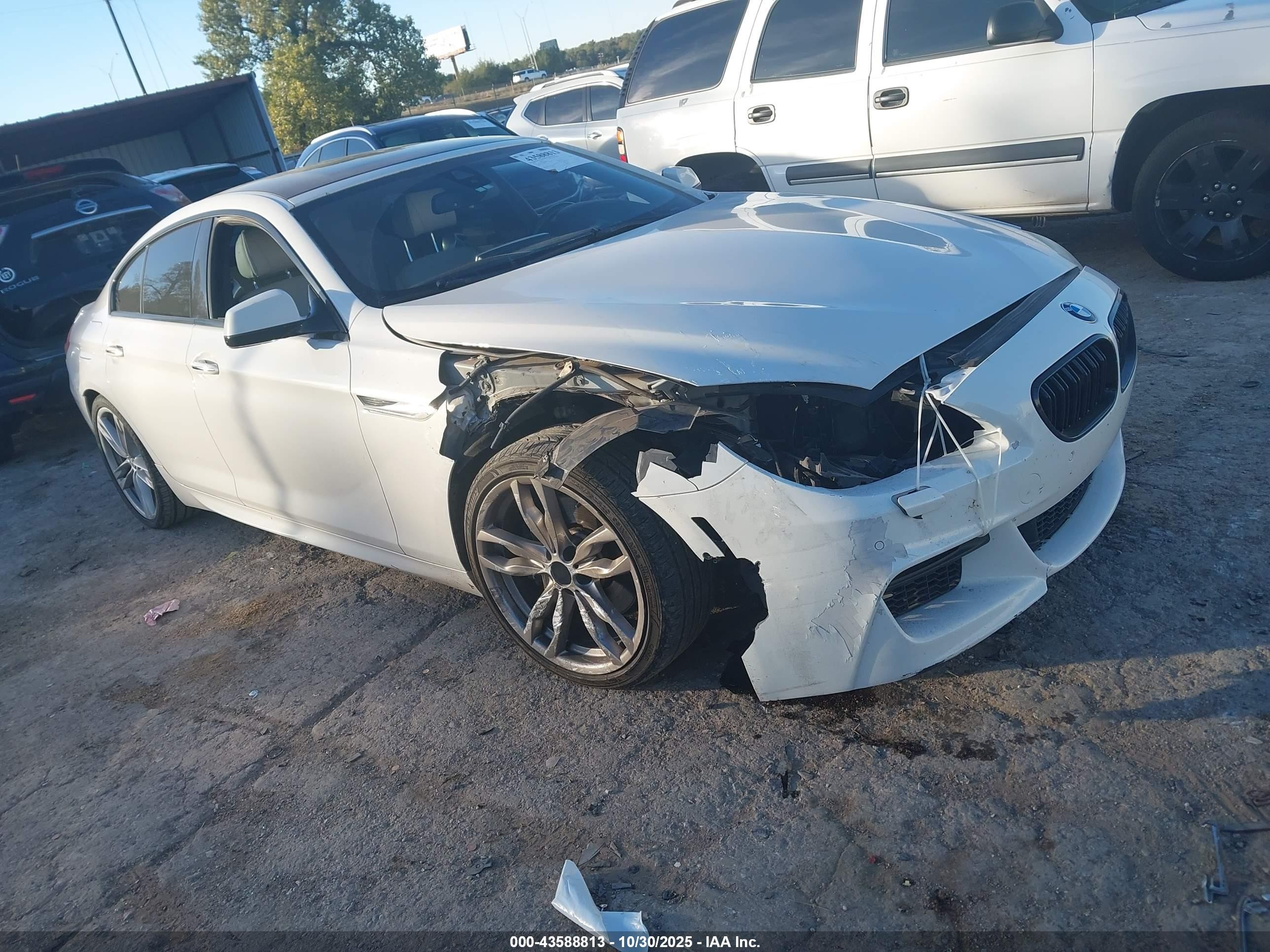 2015 Bmw 650i Gran Coupe   White vin: WBA6B2C58FGB99239