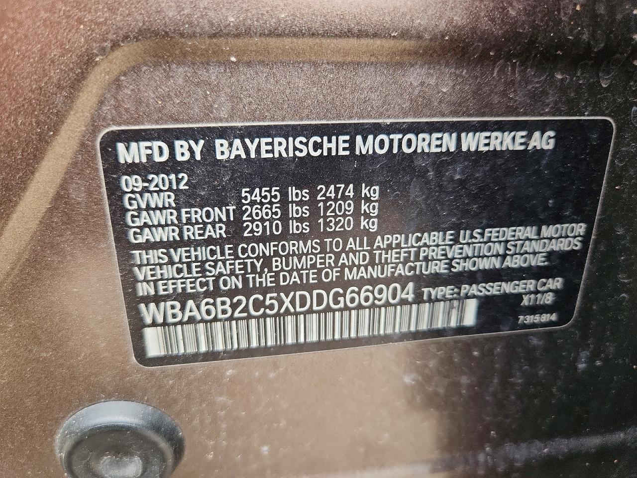2013 Bmw 650 I Brown vin: WBA6B2C5XDDG66904