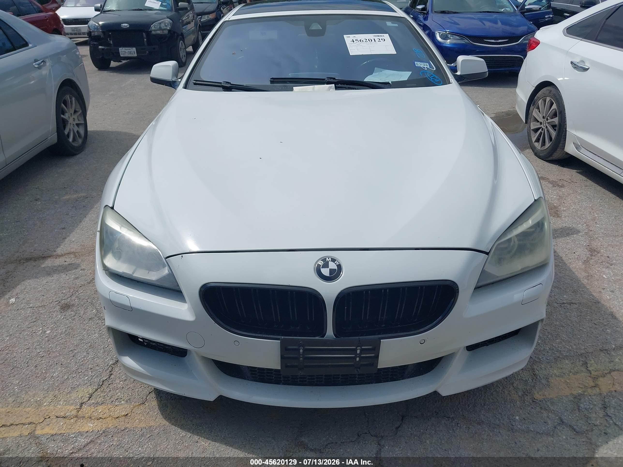 2014 Bmw 650i Gran Coupe   White vin: WBA6B2C5XED129884