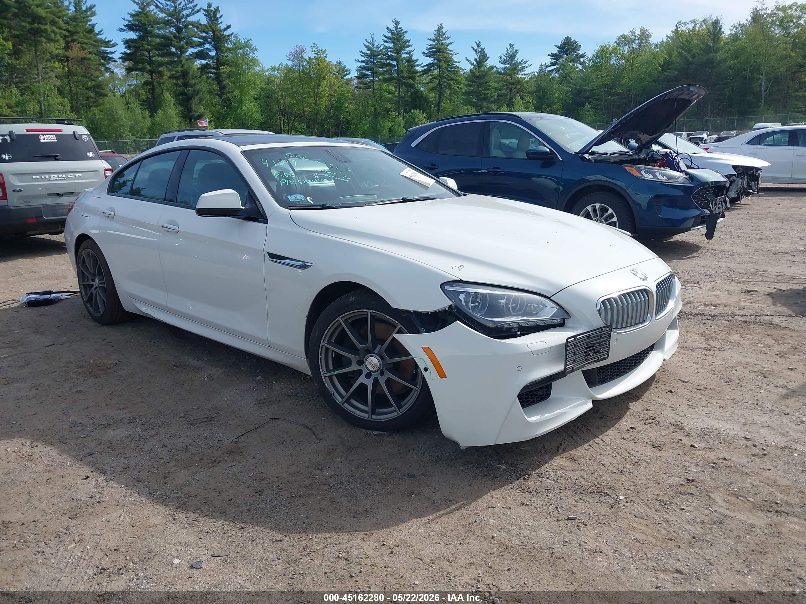 2015 Bmw 650i Gran Coupe Xdrive Белый vin: WBA6B4C52FD761470