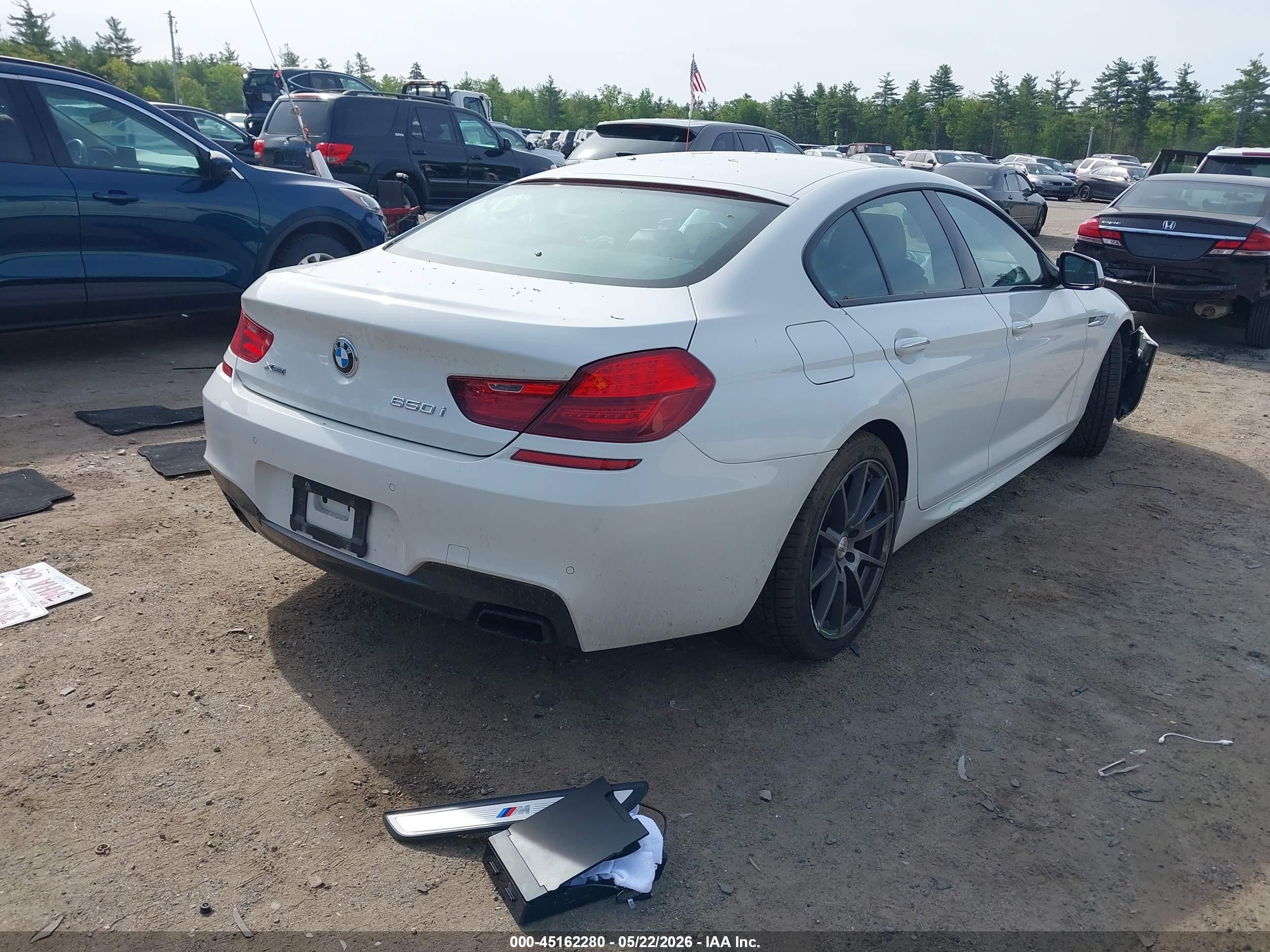 2015 Bmw 650i Gran Coupe Xdrive Белый vin: WBA6B4C52FD761470