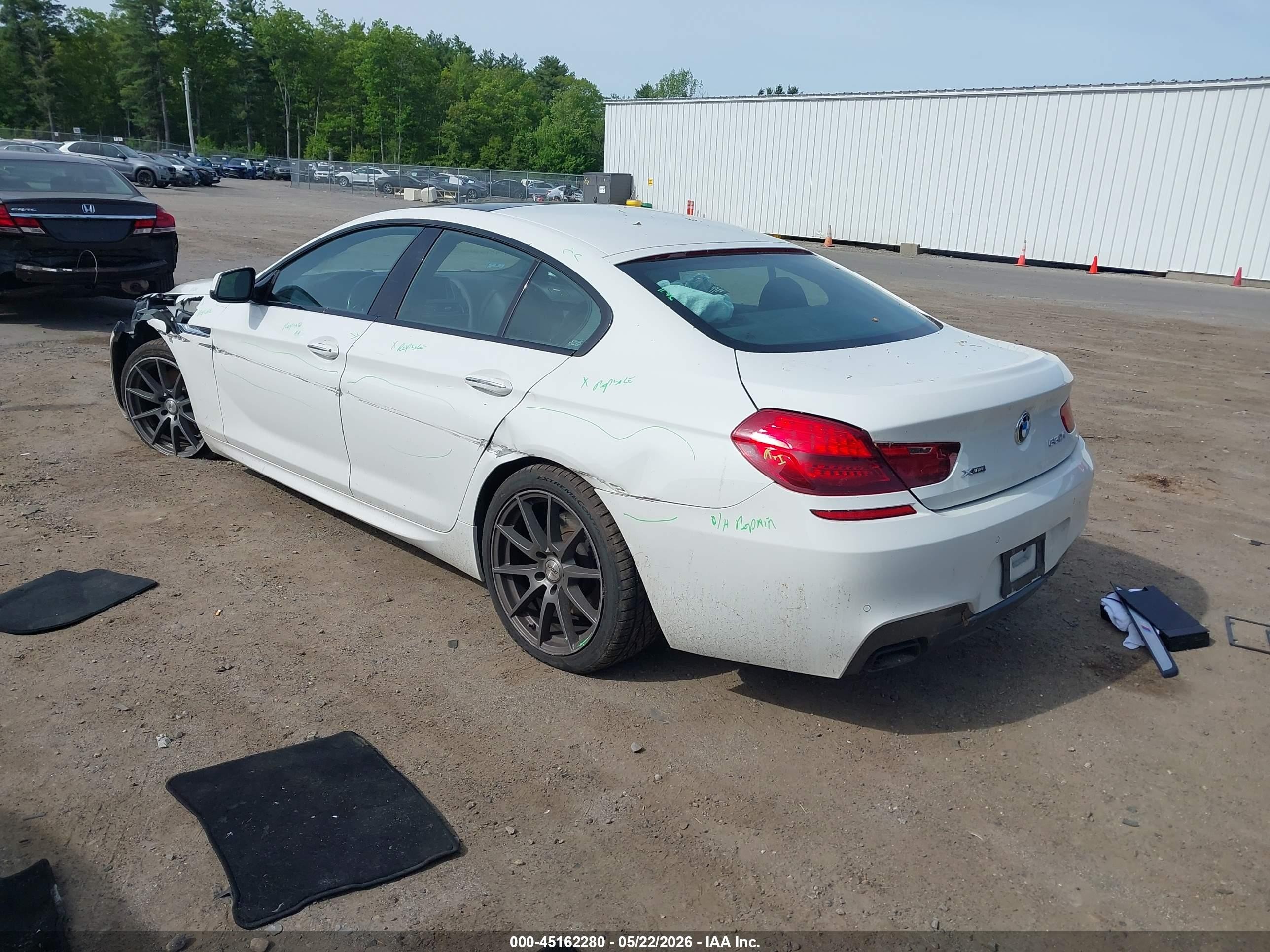 2015 Bmw 650i Gran Coupe Xdrive Белый vin: WBA6B4C52FD761470
