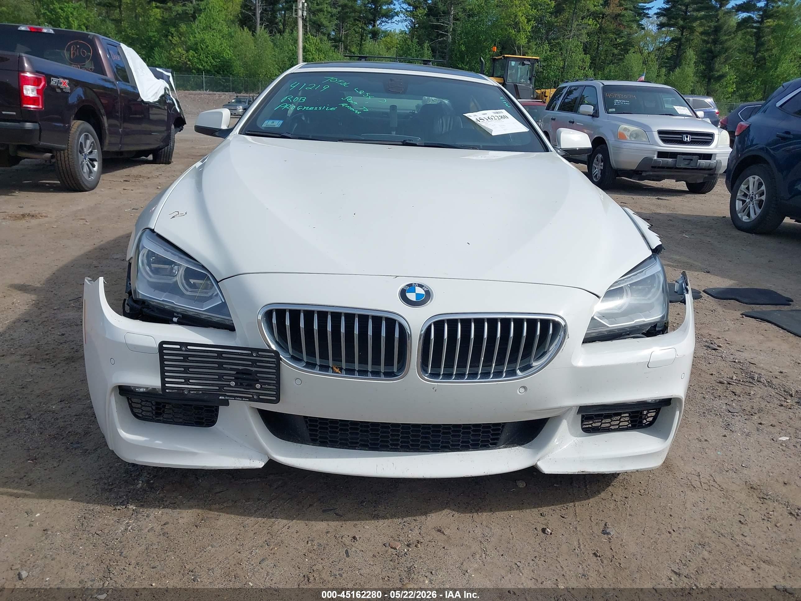 2015 Bmw 650i Gran Coupe Xdrive Белый vin: WBA6B4C52FD761470