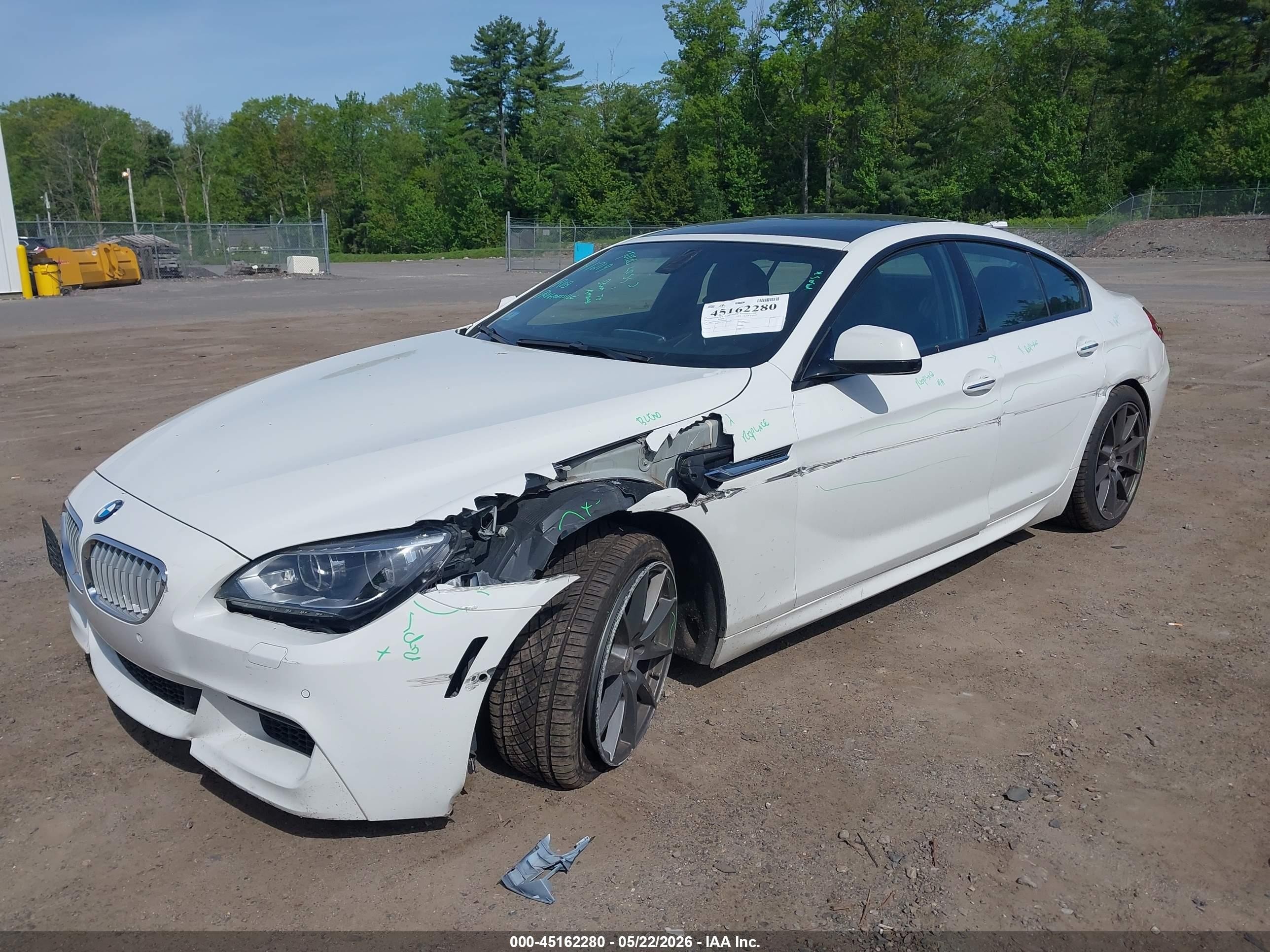 2015 Bmw 650i Gran Coupe Xdrive Белый vin: WBA6B4C52FD761470