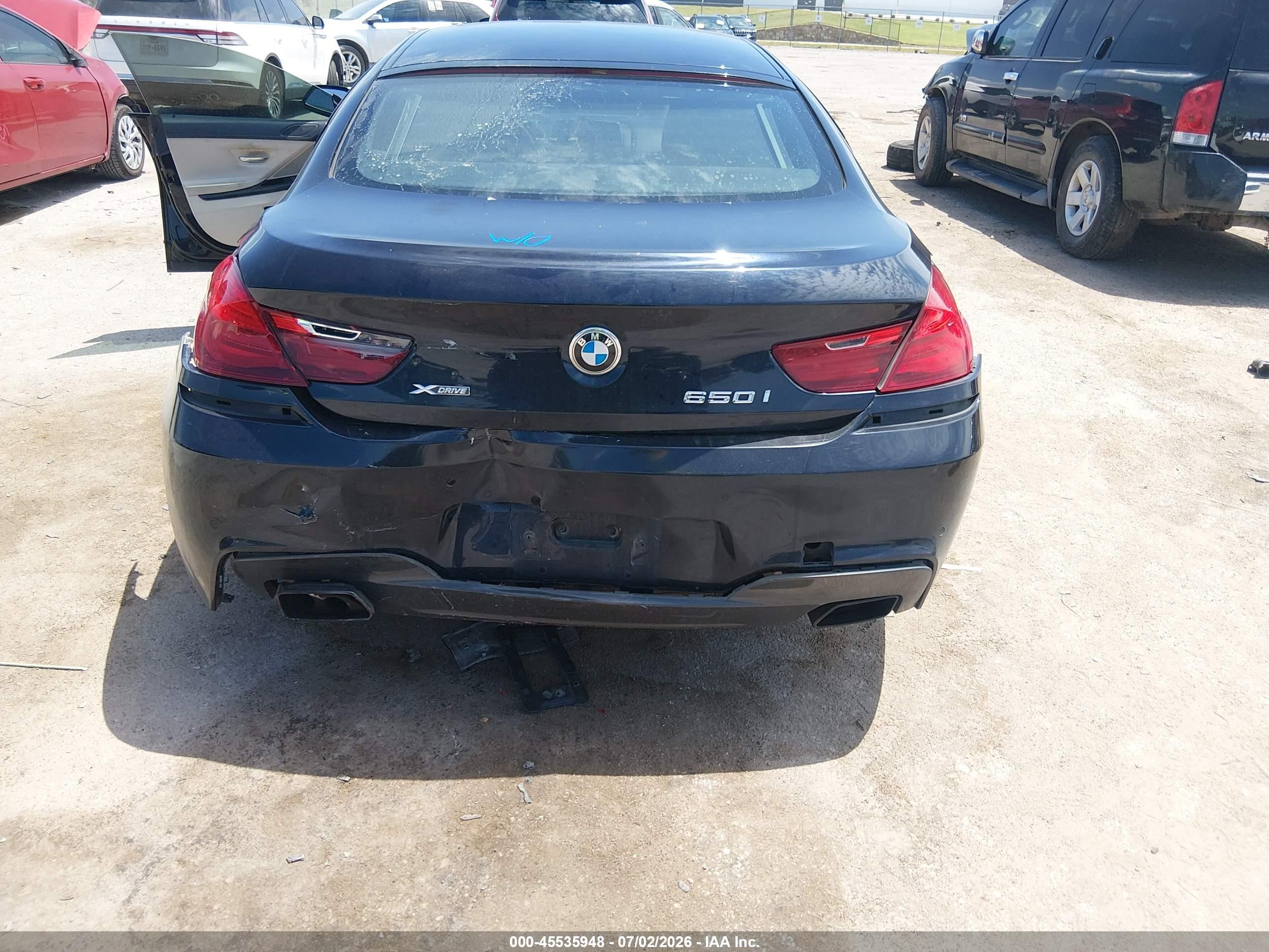 2014 Bmw 650i Gran Coupe Xdrive Black vin: WBA6B4C57ED099061