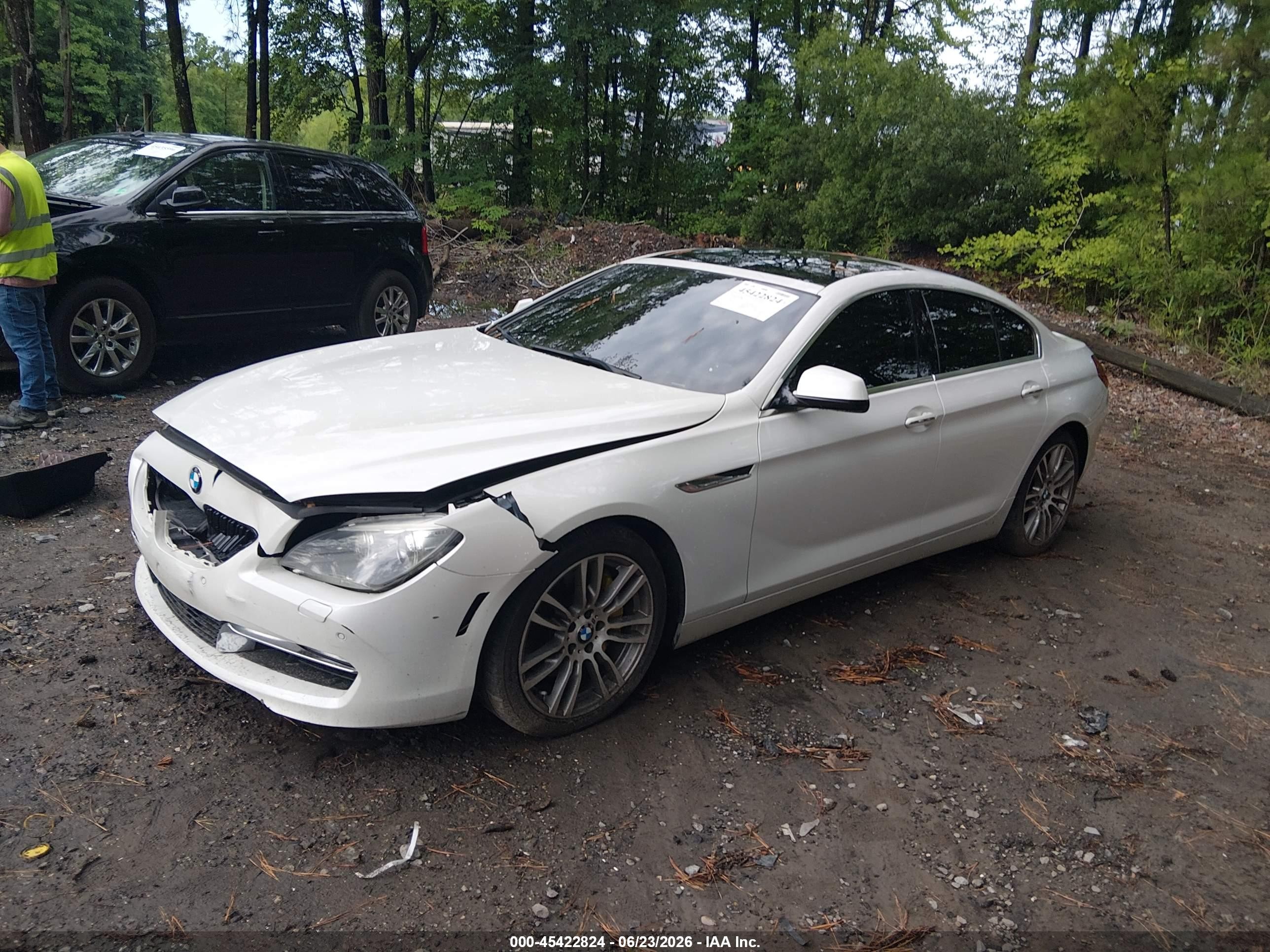 2013 Bmw 650i Gran Coupe Xdrive White vin: WBA6B4C58DDG67805