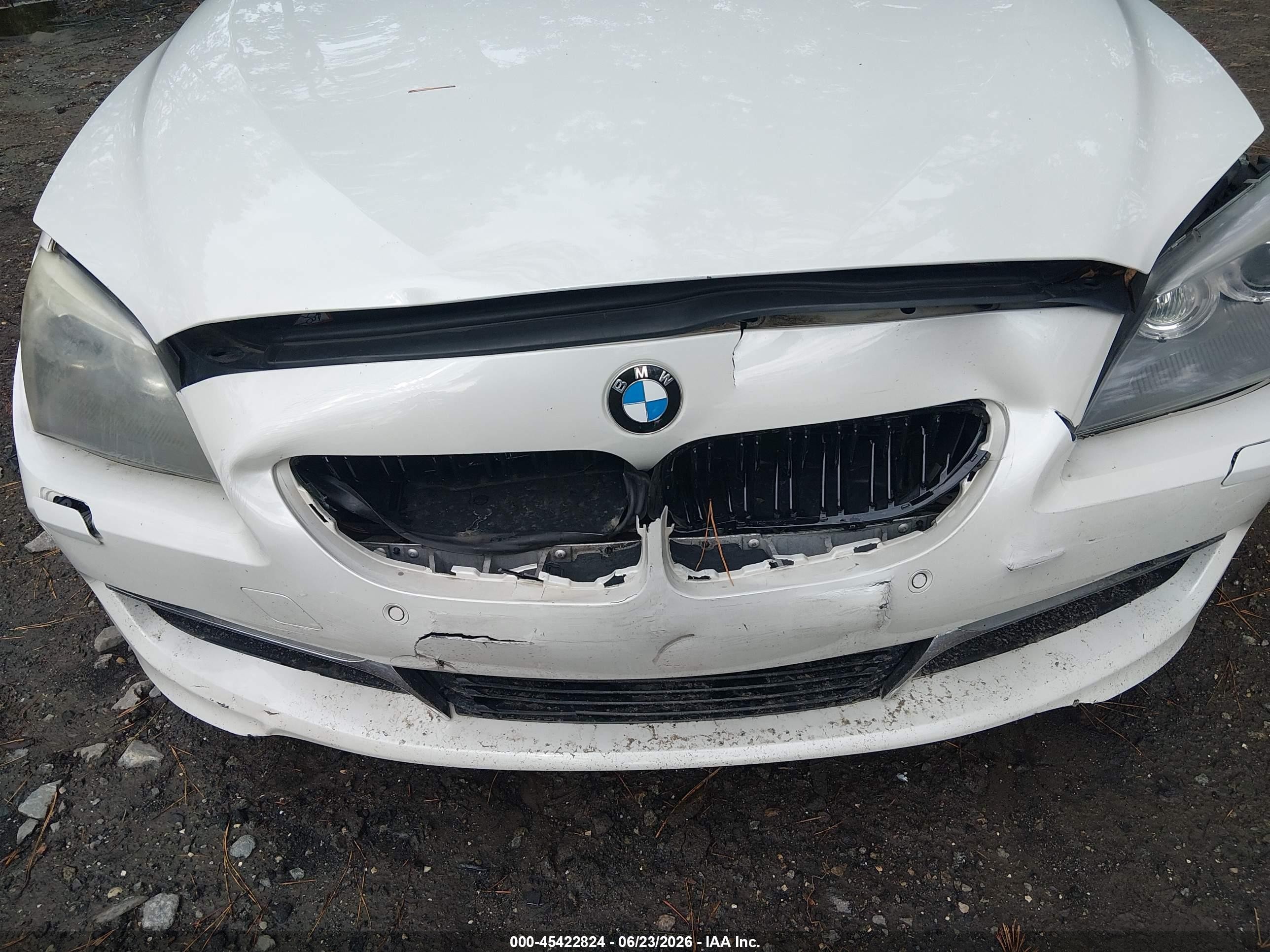 2013 Bmw 650i Gran Coupe Xdrive White vin: WBA6B4C58DDG67805