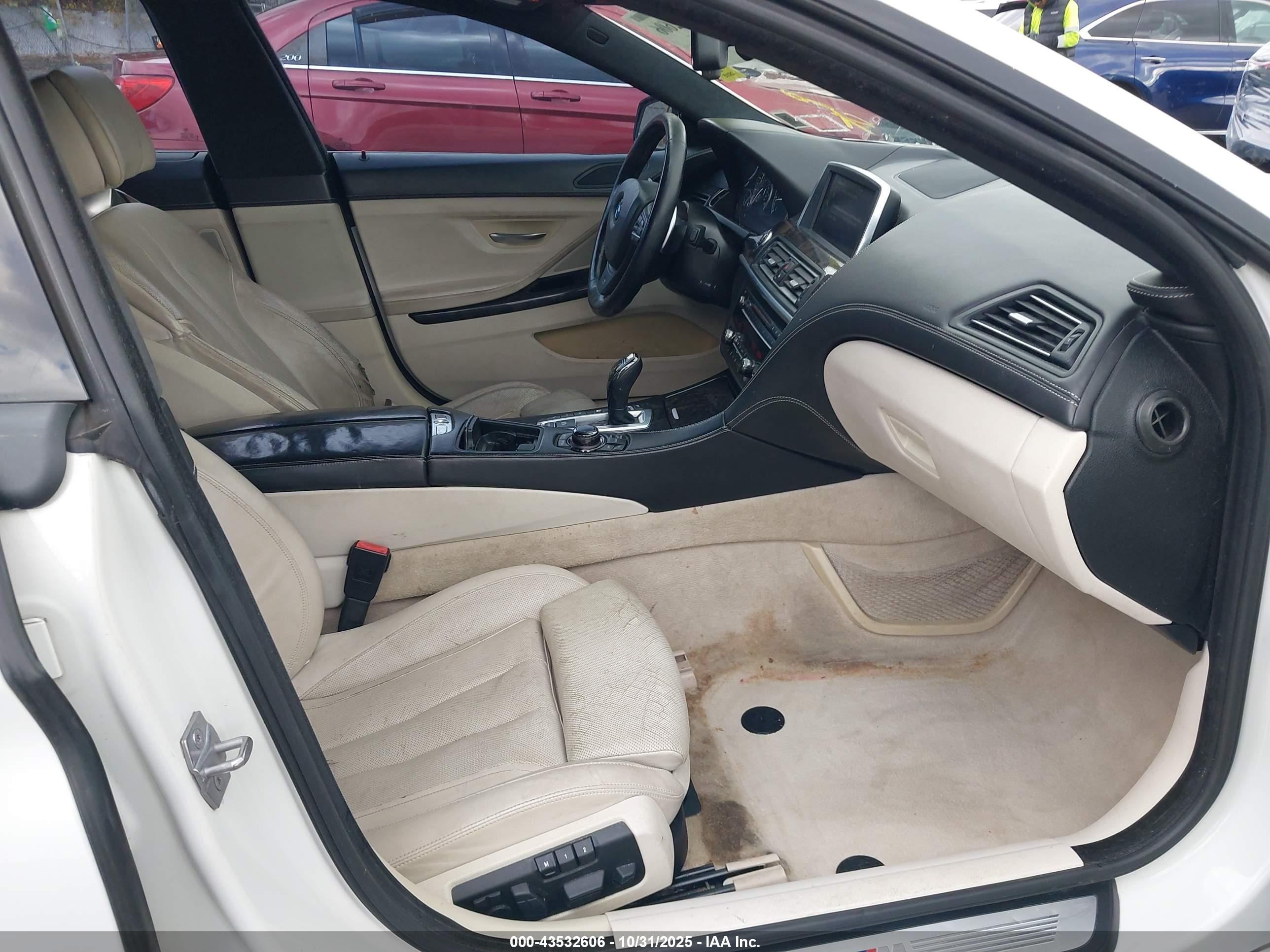 2014 Bmw 650i Gran Coupe Xdrive White vin: WBA6B4C5XED098941