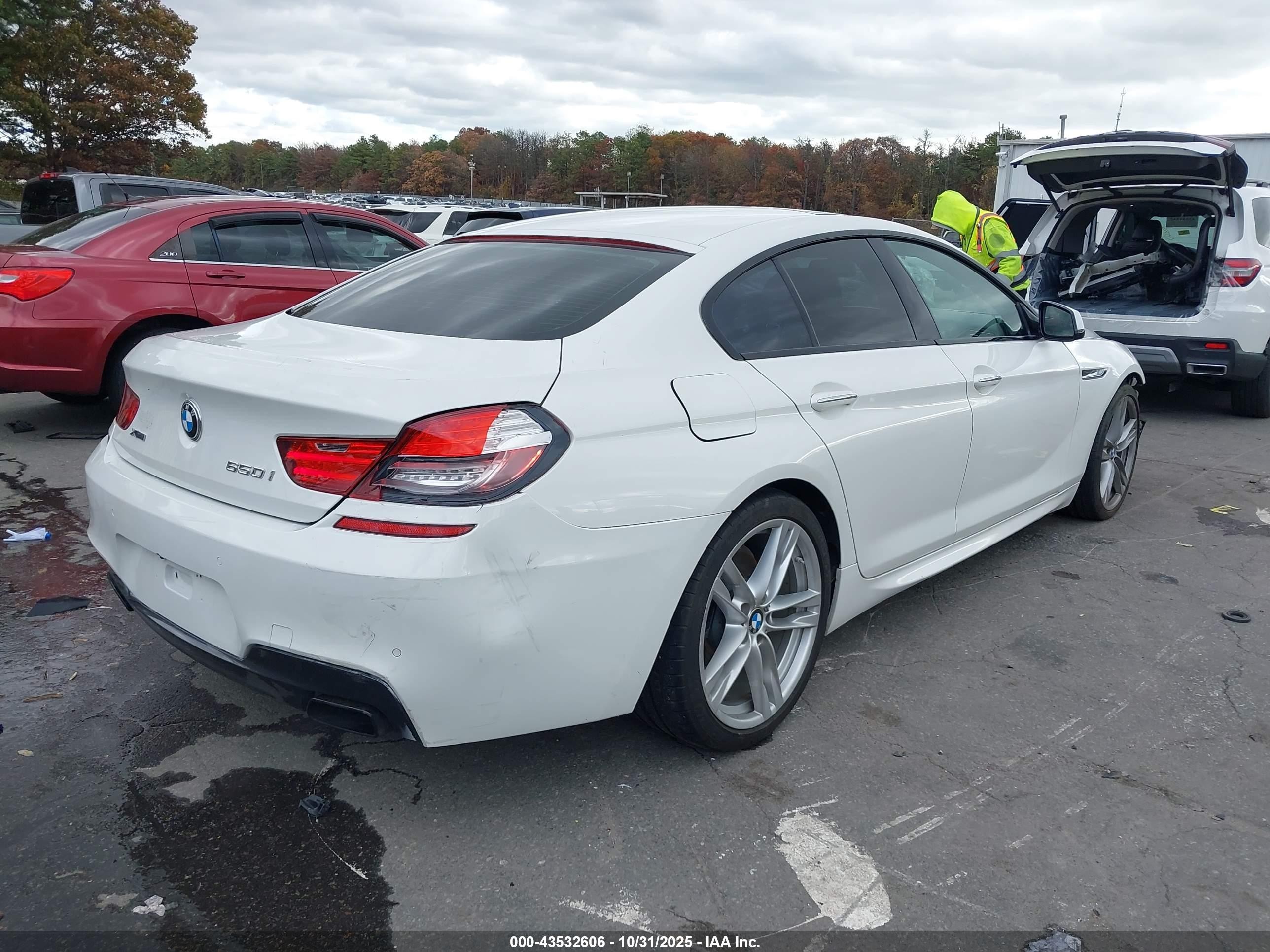 2014 Bmw 650i Gran Coupe Xdrive White vin: WBA6B4C5XED098941