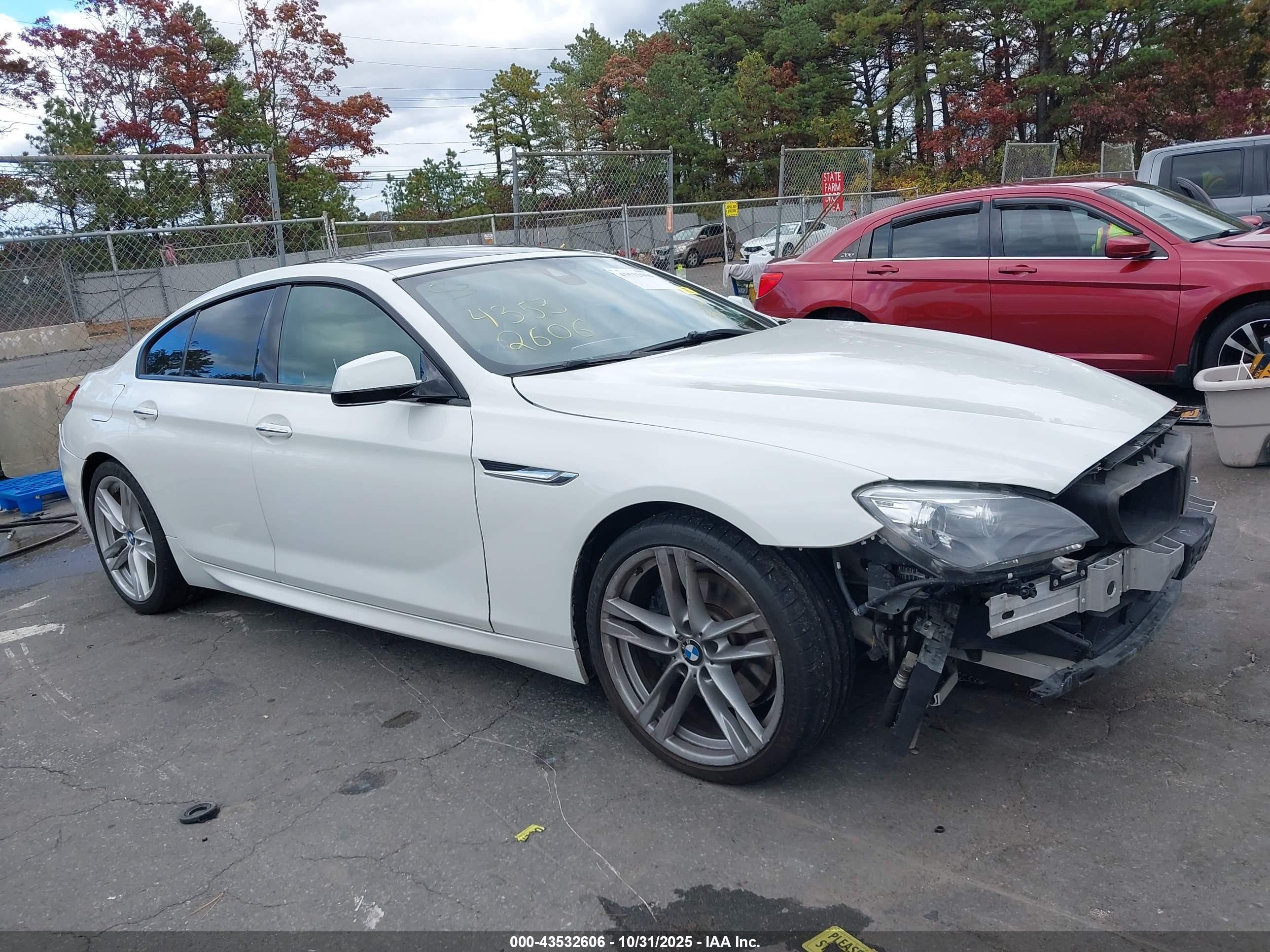 2014 Bmw 650i Gran Coupe Xdrive White vin: WBA6B4C5XED098941