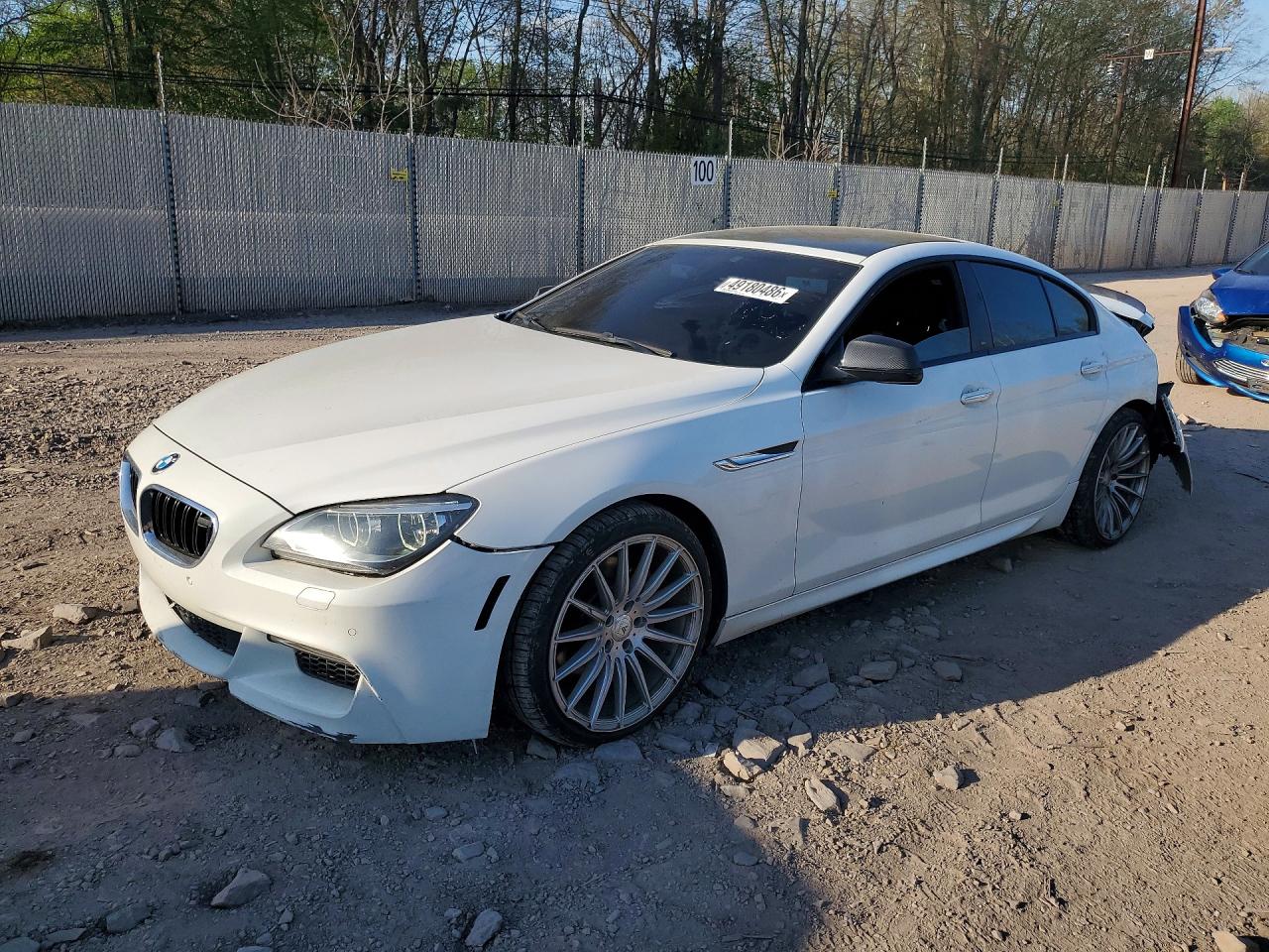 2015 Bmw 640 White vin: WBA6B8C50FD453138