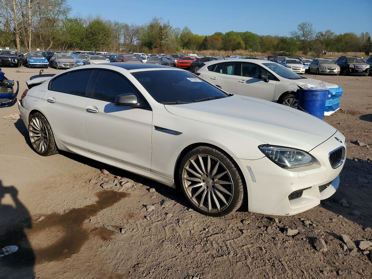 2015 Bmw 640 White vin: WBA6B8C50FD453138