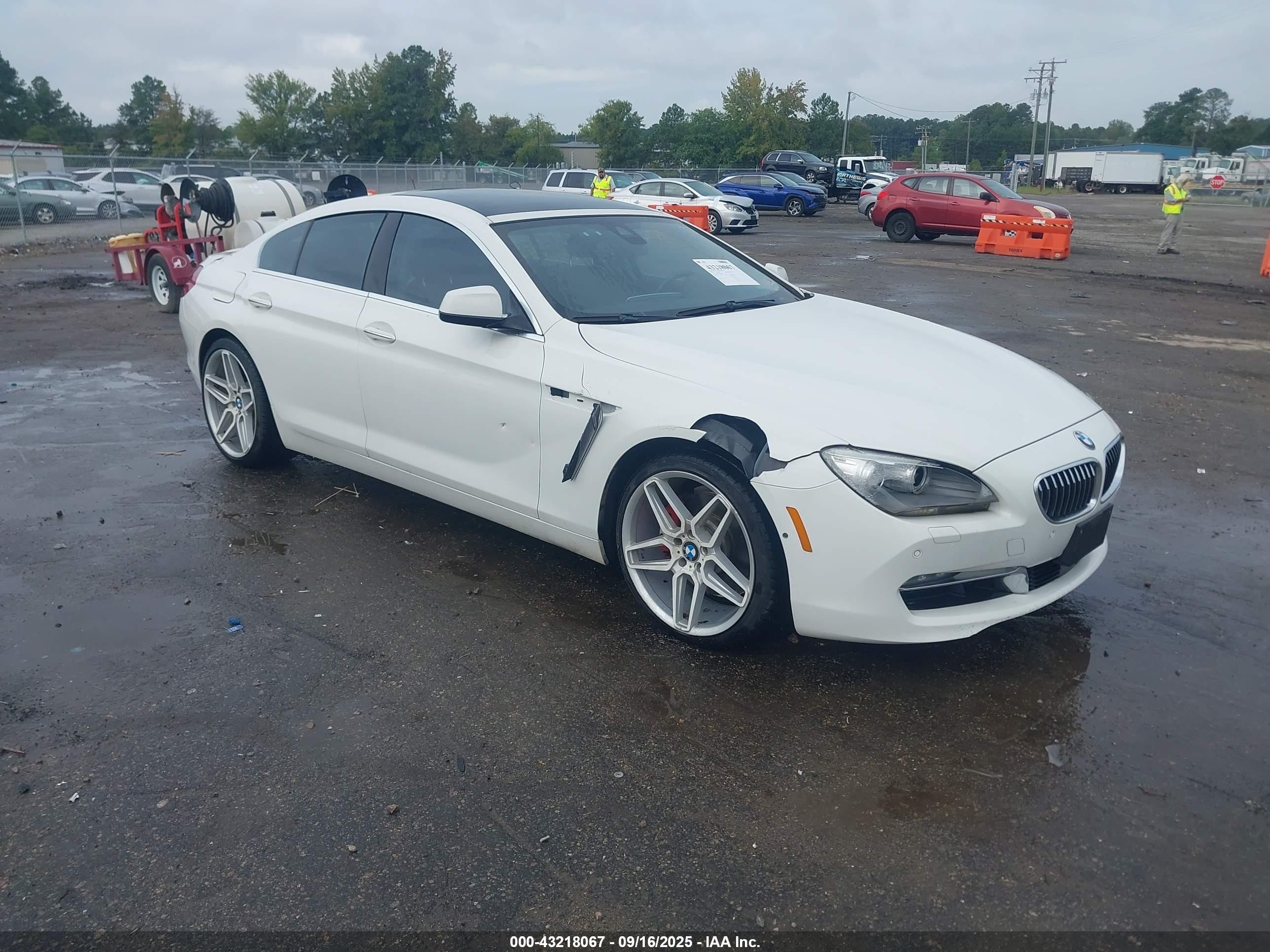 2014 Bmw 640i Gran Coupe Xdrive White vin: WBA6B8C52ED452944