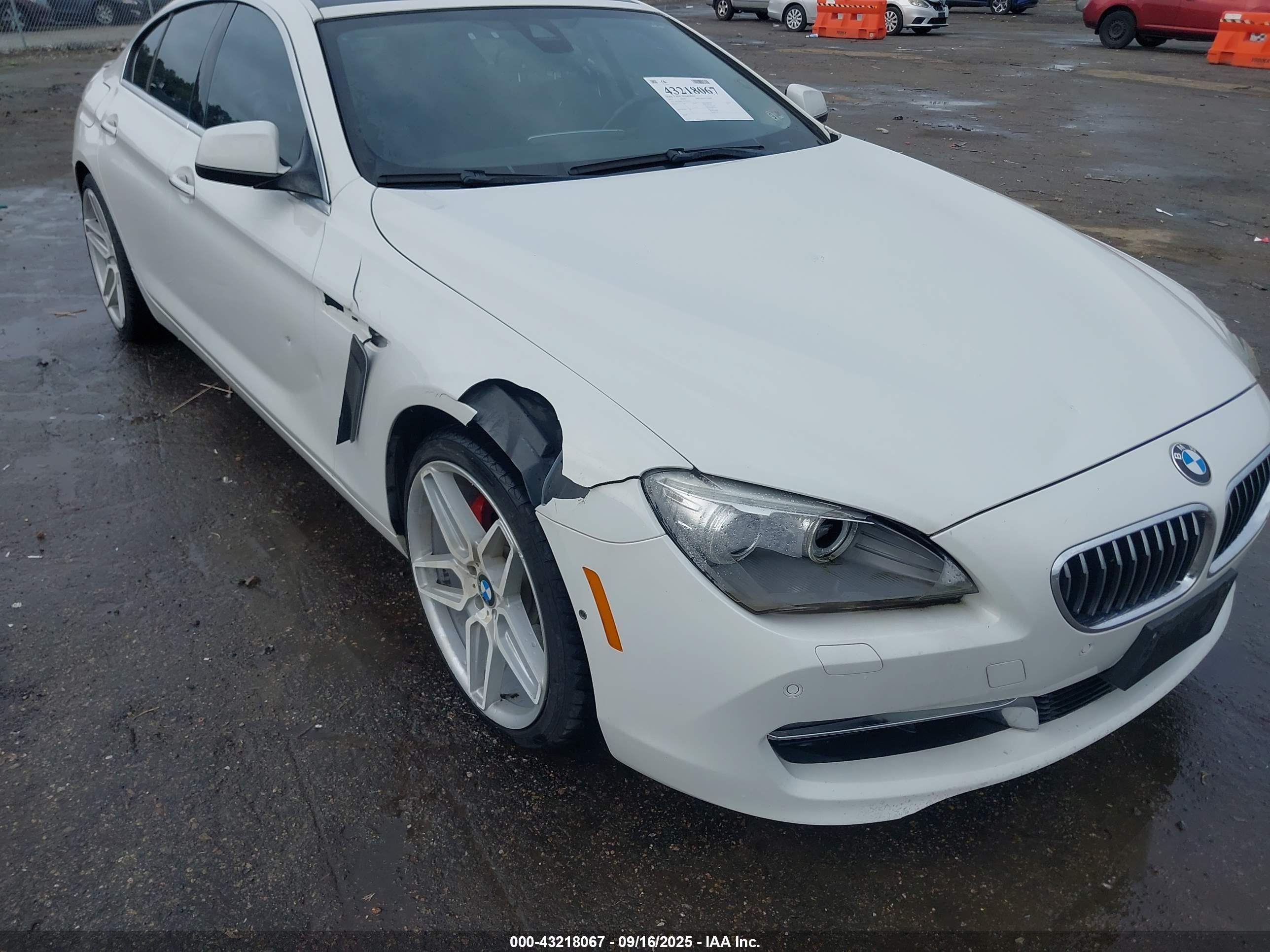 2014 Bmw 640i Gran Coupe Xdrive White vin: WBA6B8C52ED452944