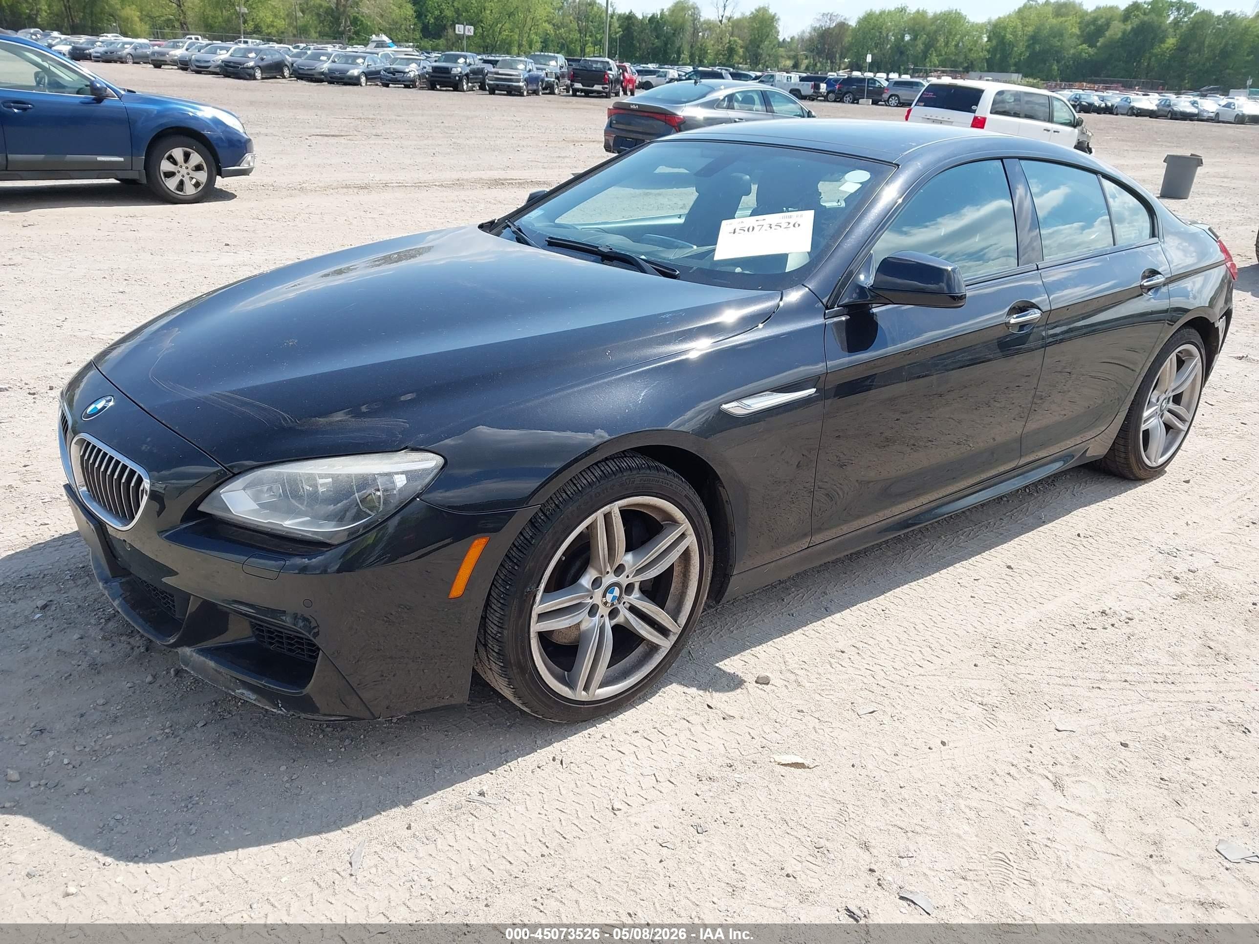2015 Bmw 640i Gran Coupe Xdrive Black vin: WBA6B8C54FD453241