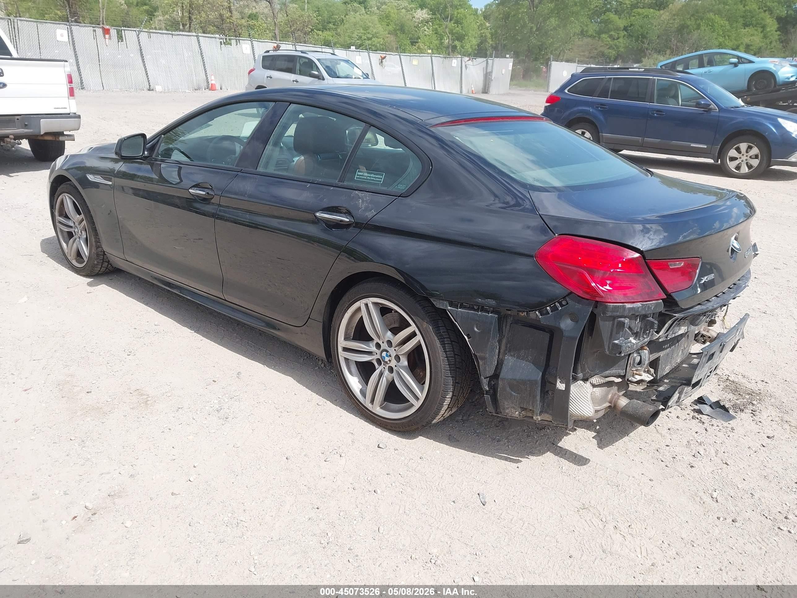2015 Bmw 640i Gran Coupe Xdrive Black vin: WBA6B8C54FD453241