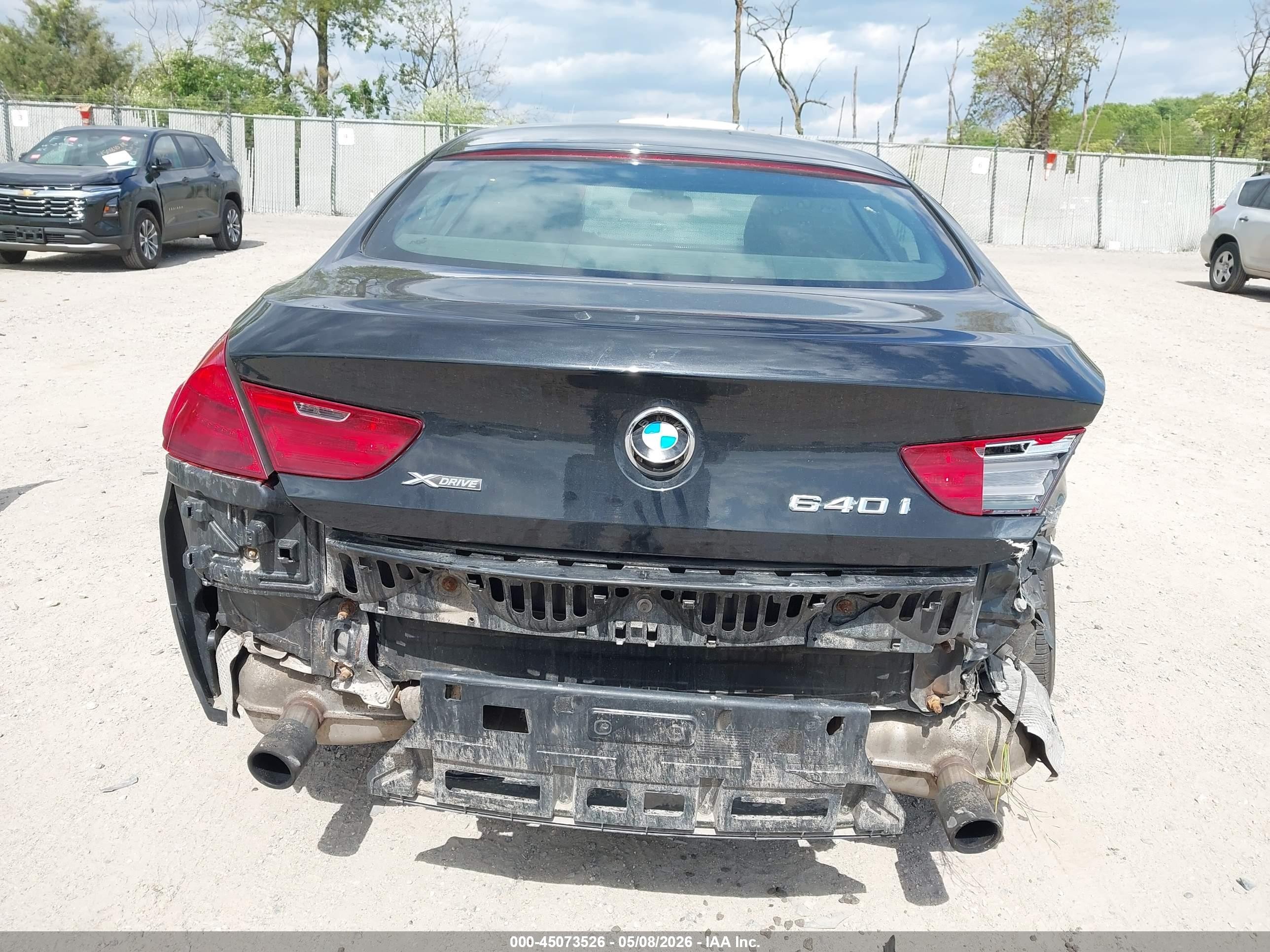 2015 Bmw 640i Gran Coupe Xdrive Black vin: WBA6B8C54FD453241