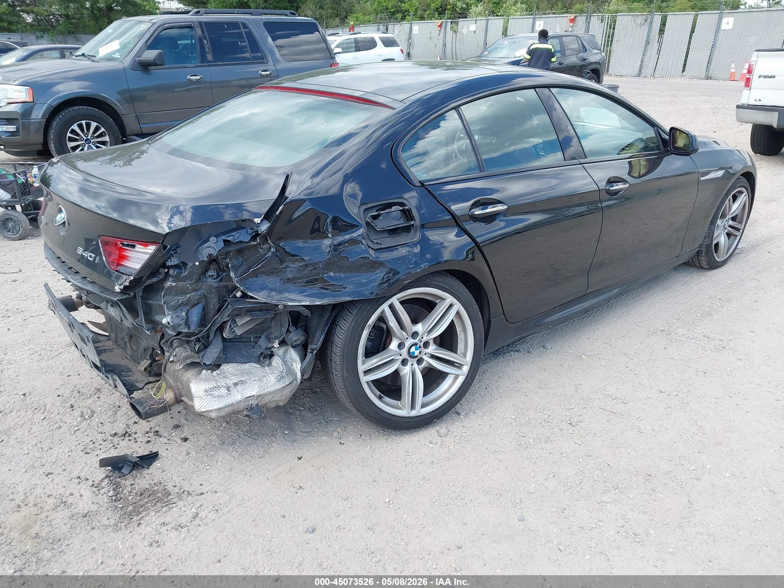 2015 Bmw 640i Gran Coupe Xdrive Black vin: WBA6B8C54FD453241
