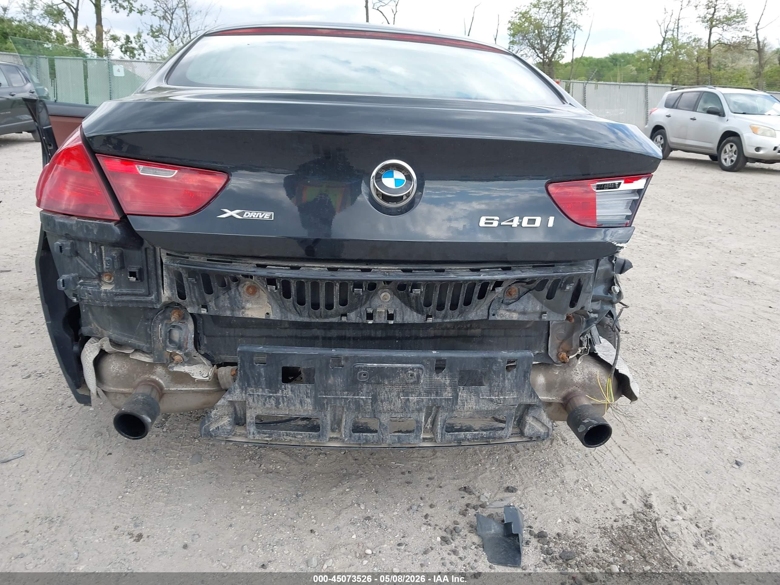 2015 Bmw 640i Gran Coupe Xdrive Black vin: WBA6B8C54FD453241
