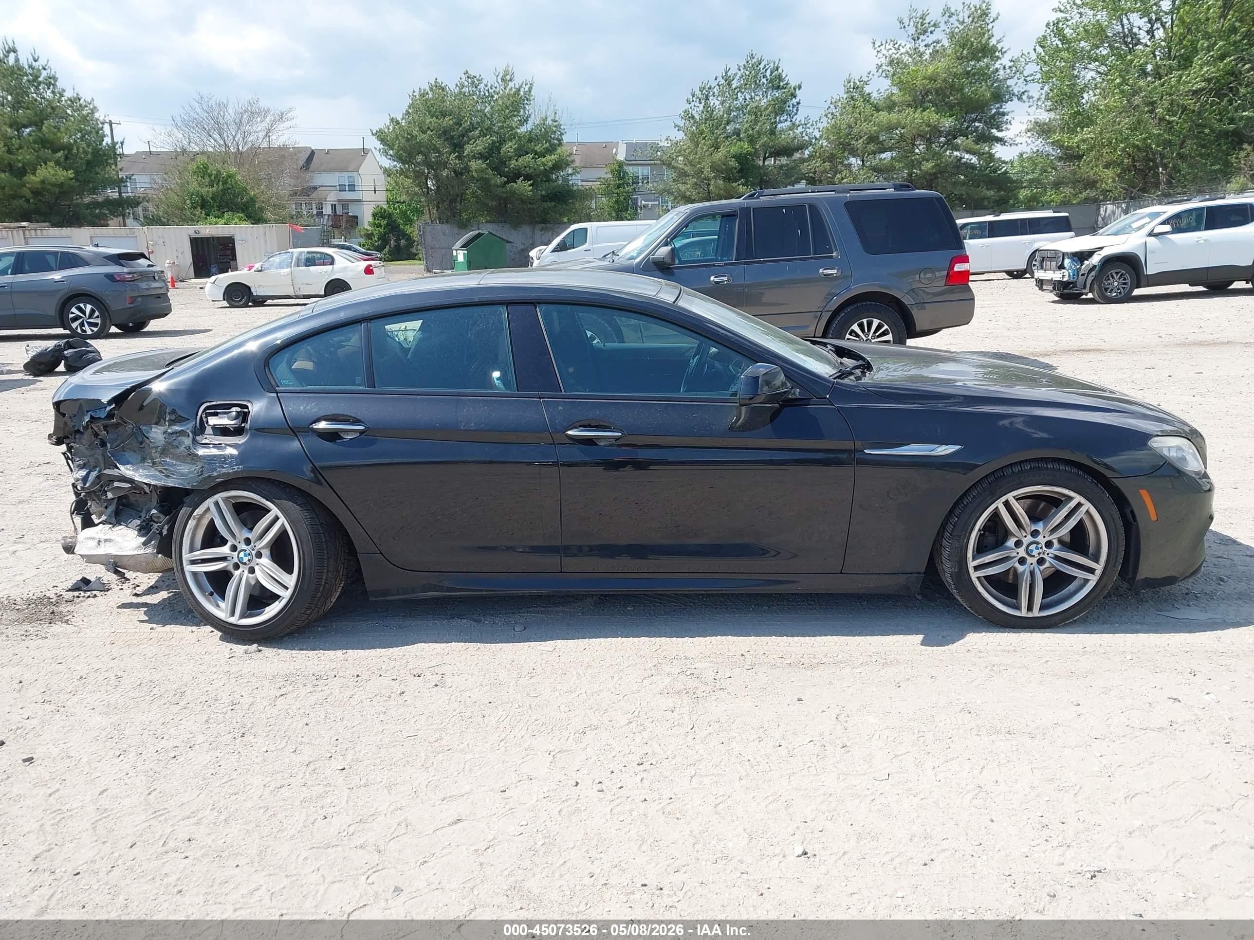 2015 Bmw 640i Gran Coupe Xdrive Black vin: WBA6B8C54FD453241