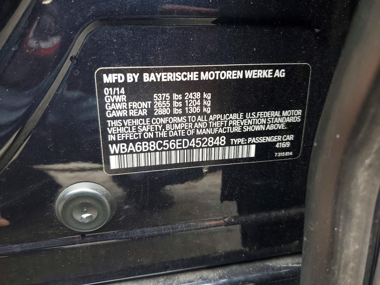 2014 Bmw 640 Xi Gran Coupe Blue vin: WBA6B8C56ED452848