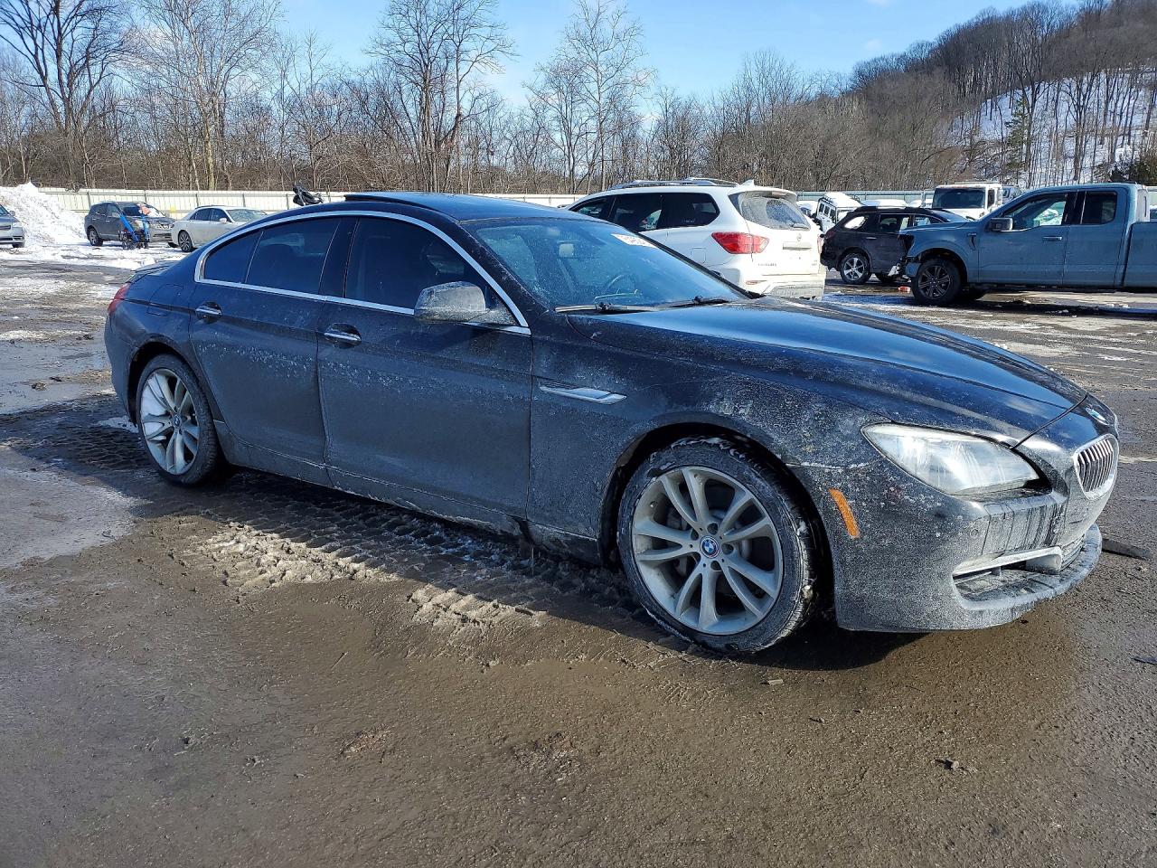 2014 Bmw 640 Xi Gran Coupe Black vin: WBA6B8C56EDZ72452