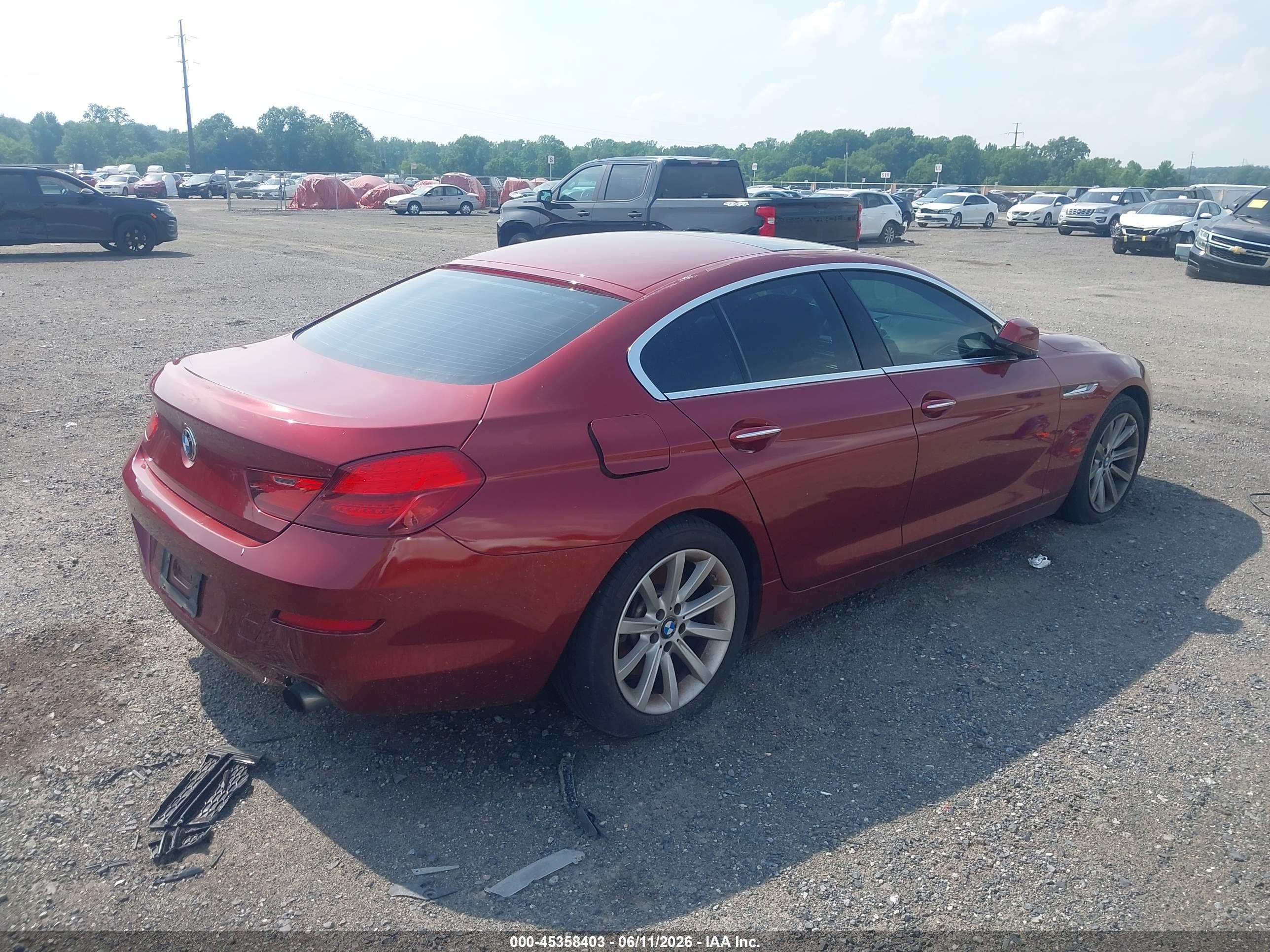 2014 Bmw 640i Gran Coupe Xdrive Red vin: WBA6B8C56EDZ72578
