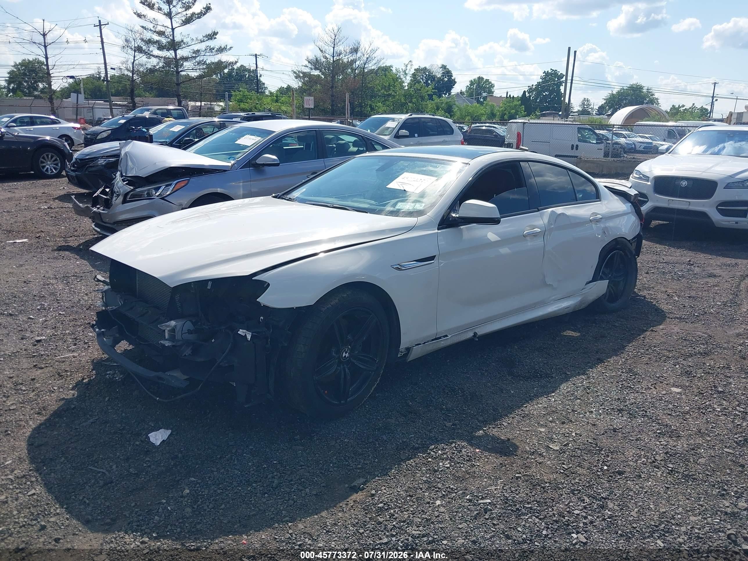 2014 Bmw 640i Gran Coupe Xdrive White vin: WBA6B8C57ED452437