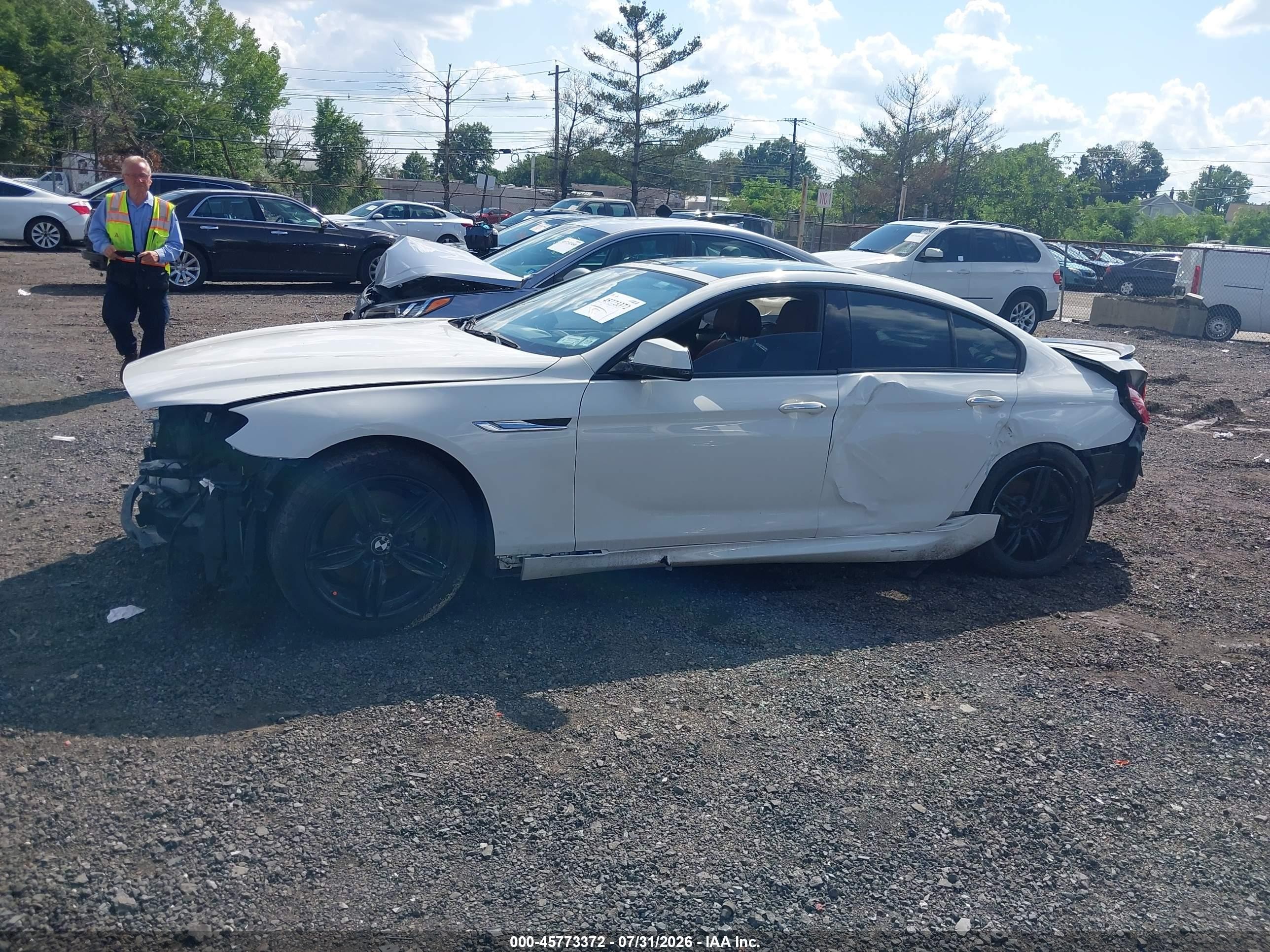 2014 Bmw 640i Gran Coupe Xdrive White vin: WBA6B8C57ED452437
