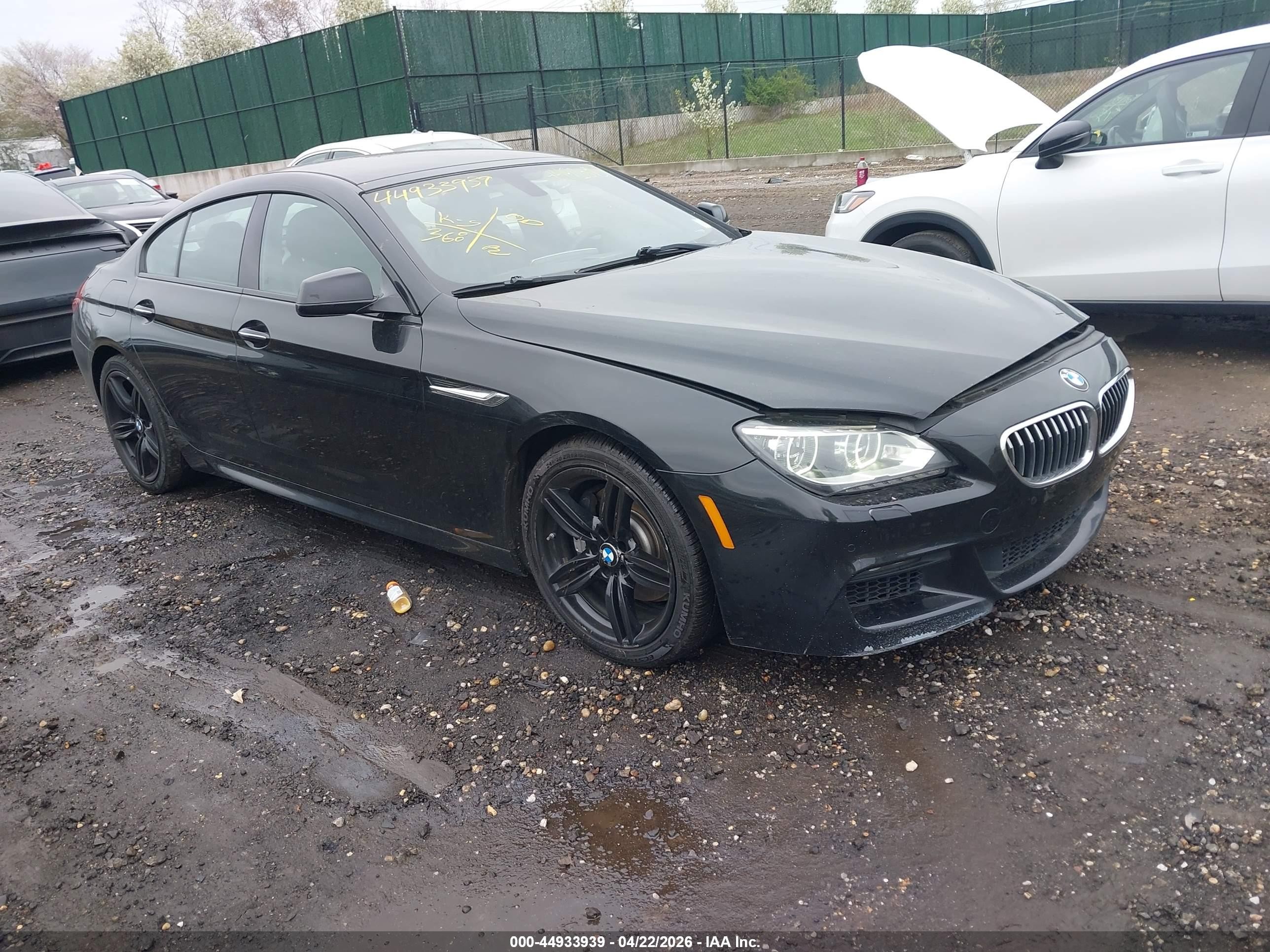 2014 Bmw 640i Gran Coupe Xdrive Black vin: WBA6B8C58ED452804