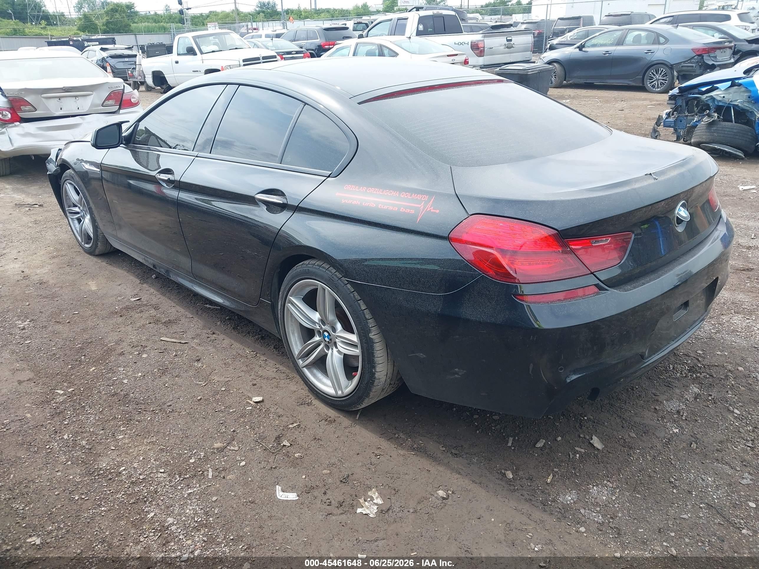2015 Bmw 640i Gran Coupe Xdrive Черный vin: WBA6B8C59FD452991